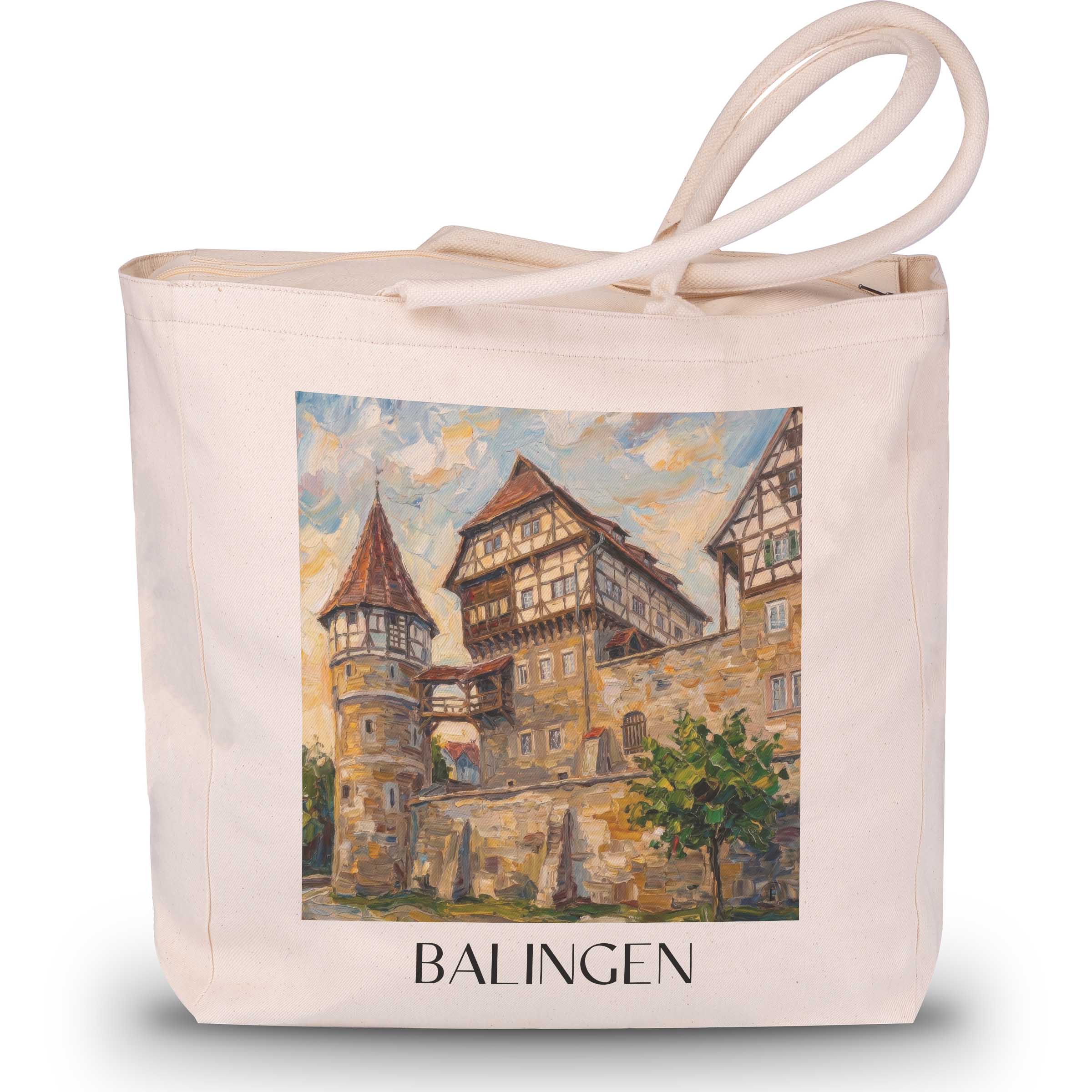 balingen-deutschland-einkaufstasche-oil-painting-oelgemaelde