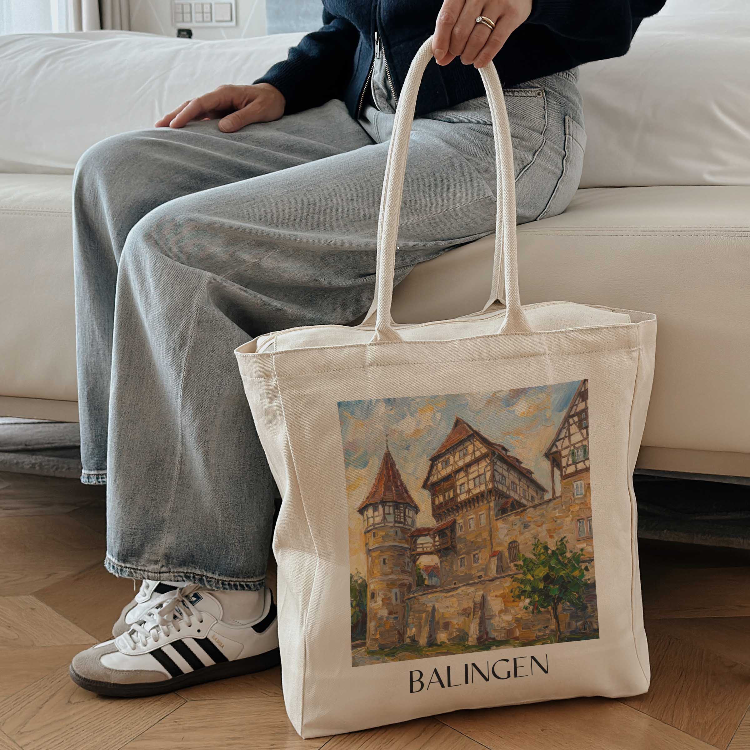 balingen-deutschland-einkaufstasche-oil-painting-oelgemaelde