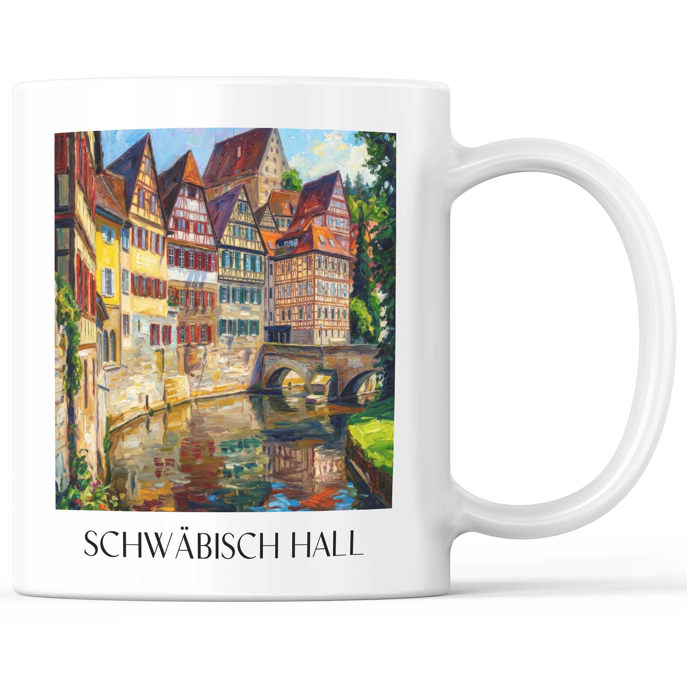 Schwäbisch Hall - Deutschland Becher - Kaffeetasse im Ölgemälde Stil