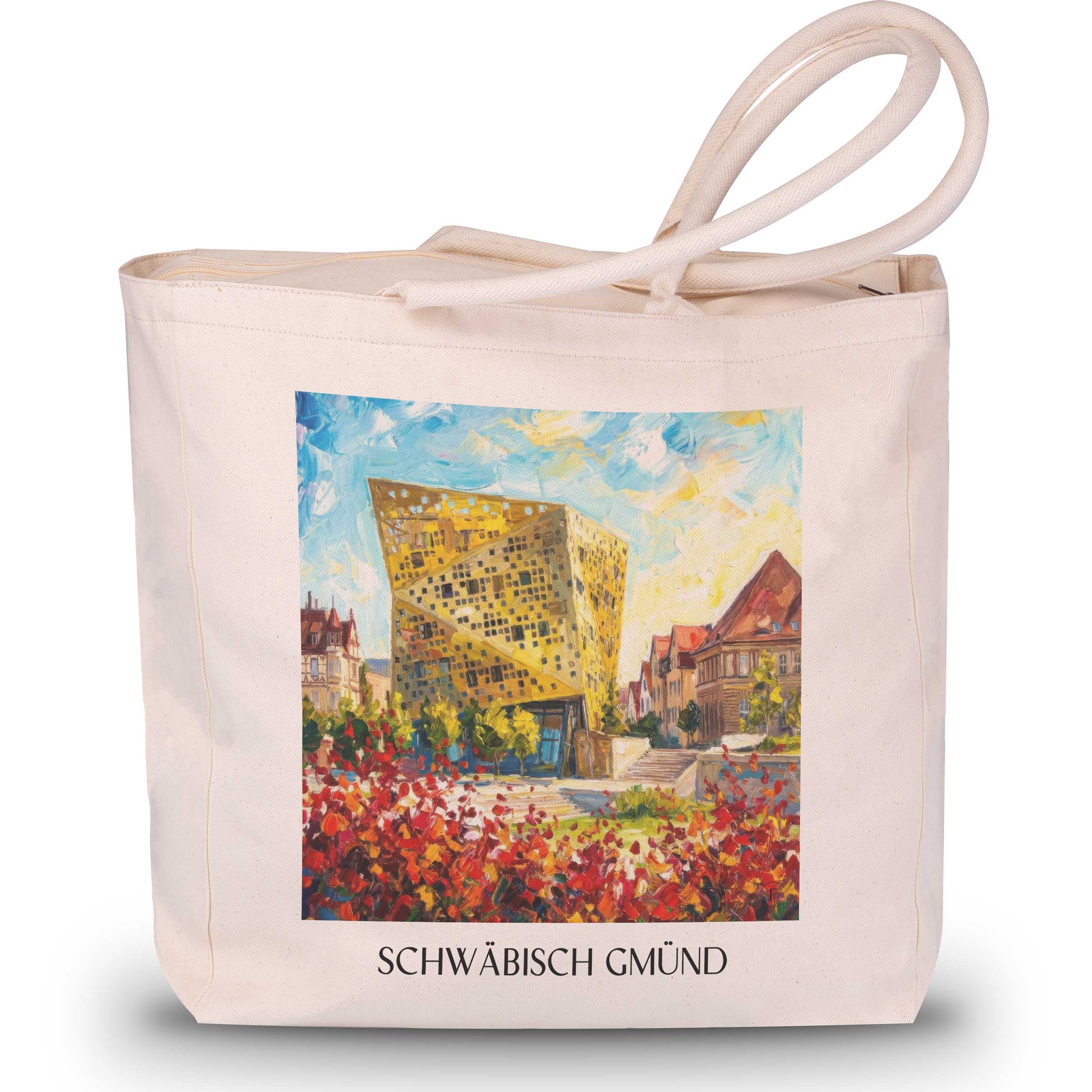 schwäbisch-gmünd-deutschland-einkaufstasche-oil-painting-oelgemaelde