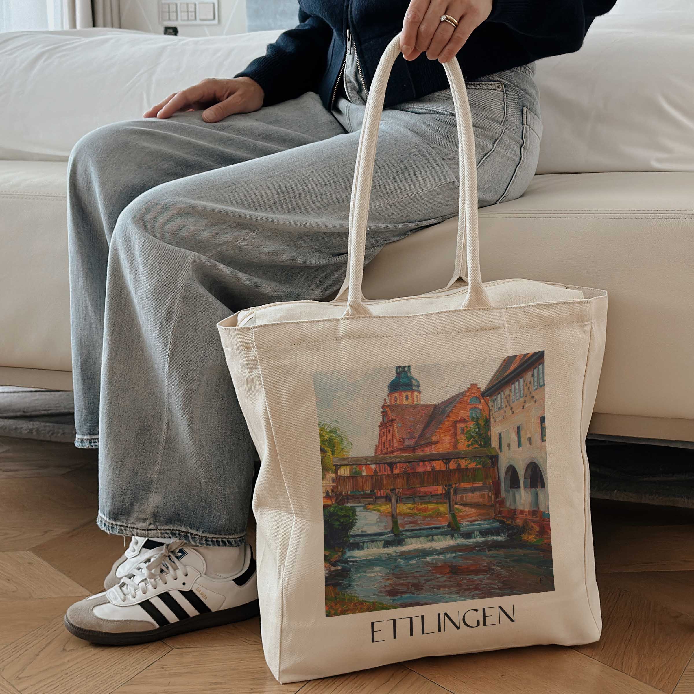 ettlingen-deutschland-einkaufstasche-oil-painting-oelgemaelde
