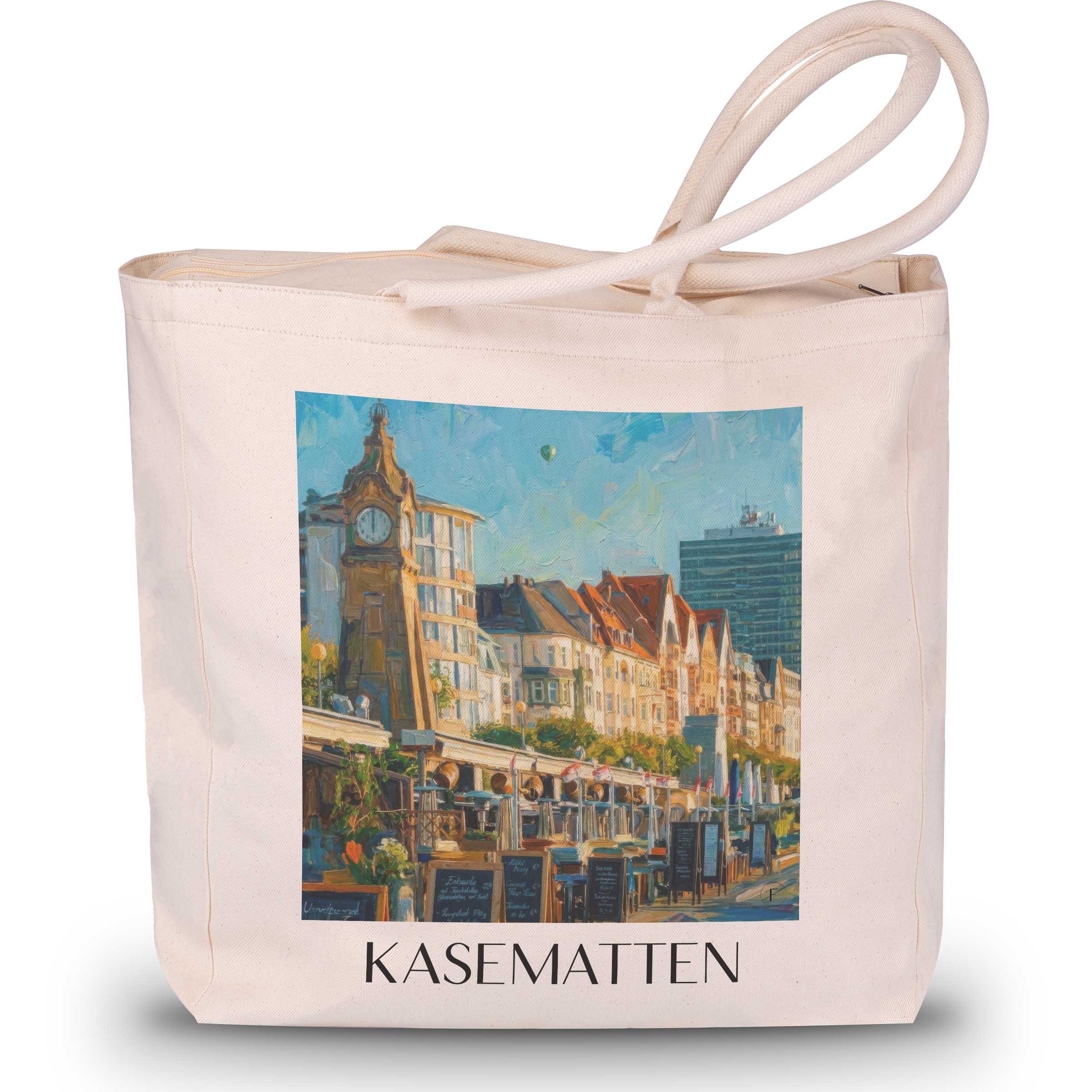 kasematten-düsseldorf-deutschland-einkaufstasche-oil-painting-oelgemaelde