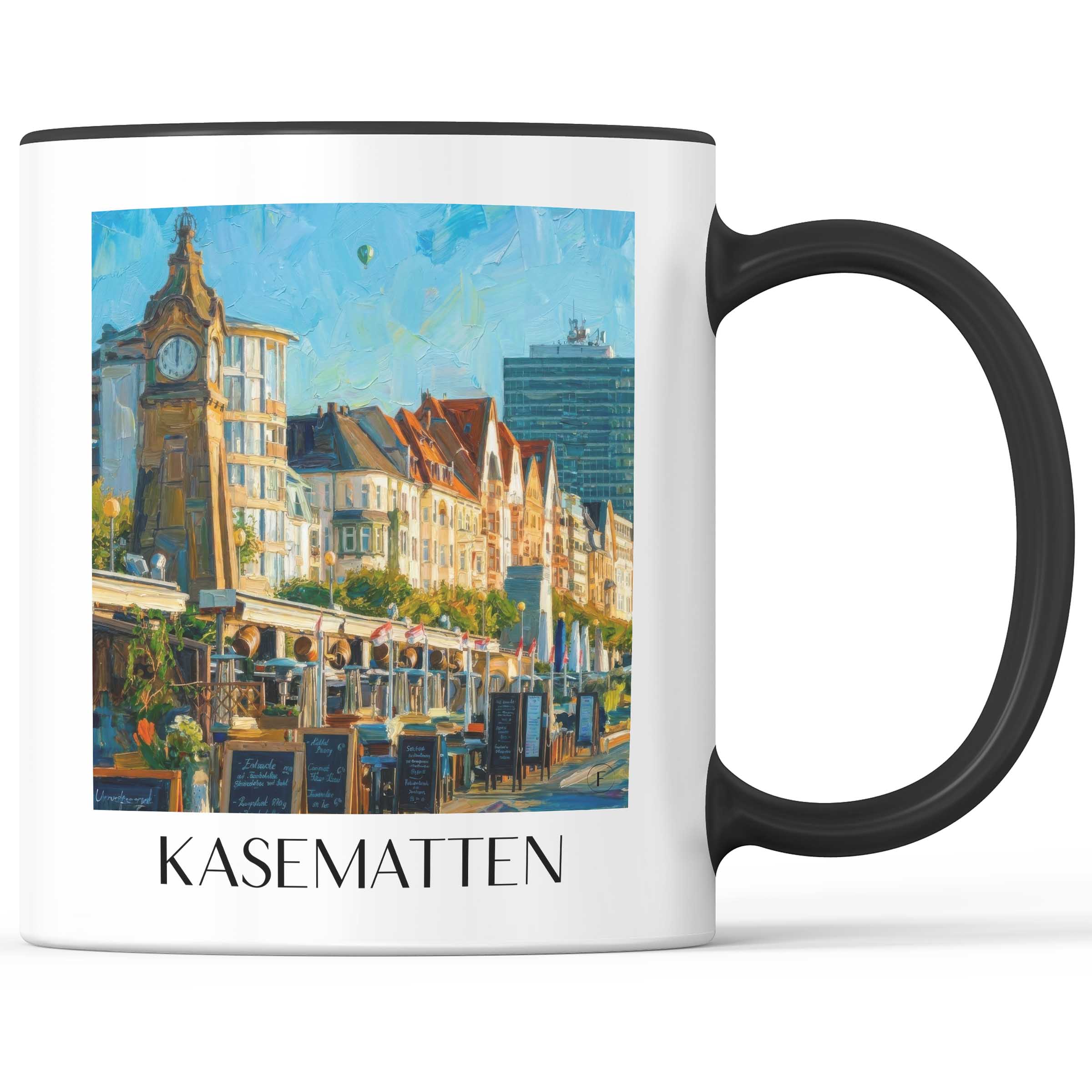 kasematten-düsseldorf-deutschland-kaffeebecher-oil-painting-oelgemaelde