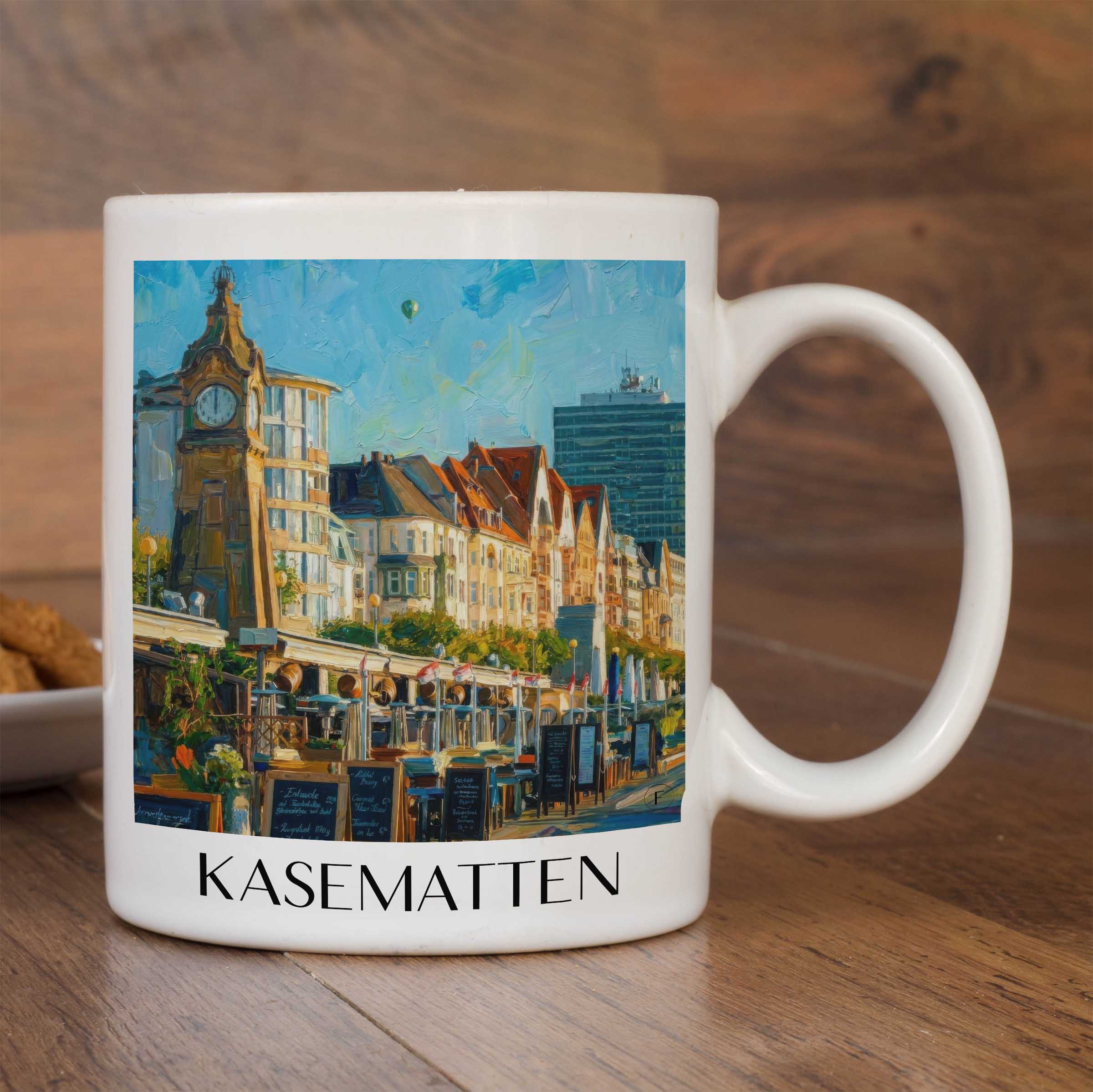 kasematten-düsseldorf-deutschland-kaffeebecher-oil-painting-oelgemaelde