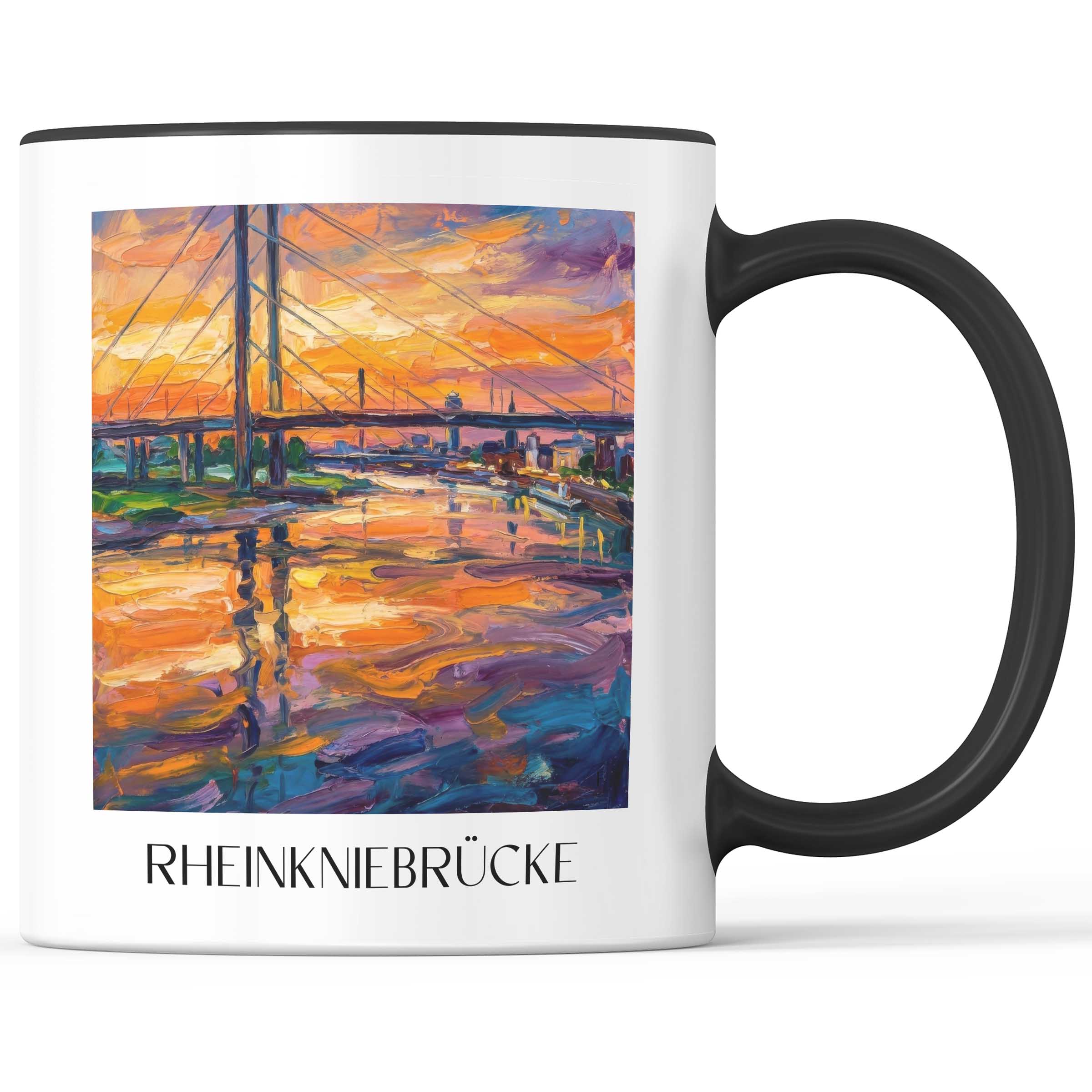 rheinkniebrücke-düsseldorf-deutschland-kaffeebecher-oil-painting-oelgemaelde