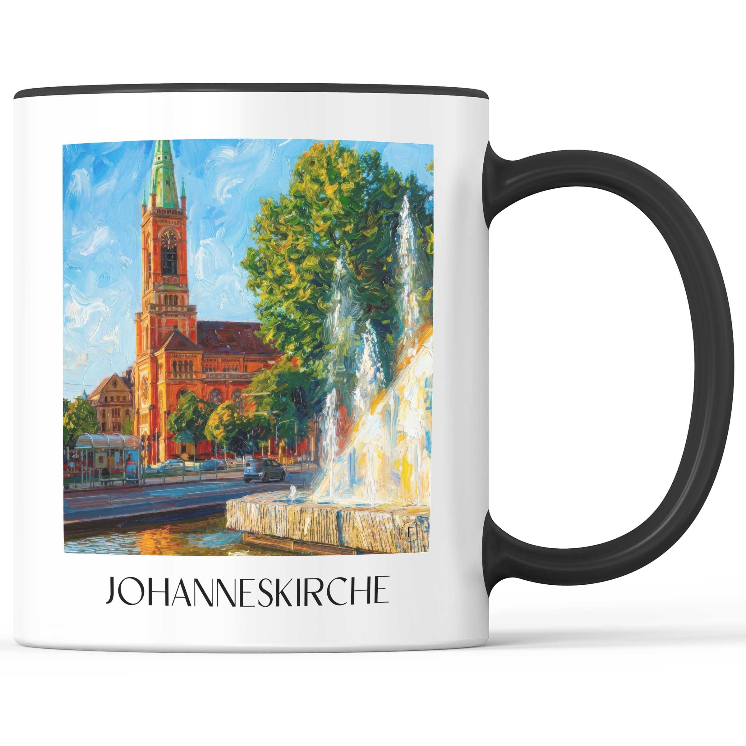 johanneskirche-düsseldorf-deutschland-kaffeebecher-oil-painting-oelgemaelde