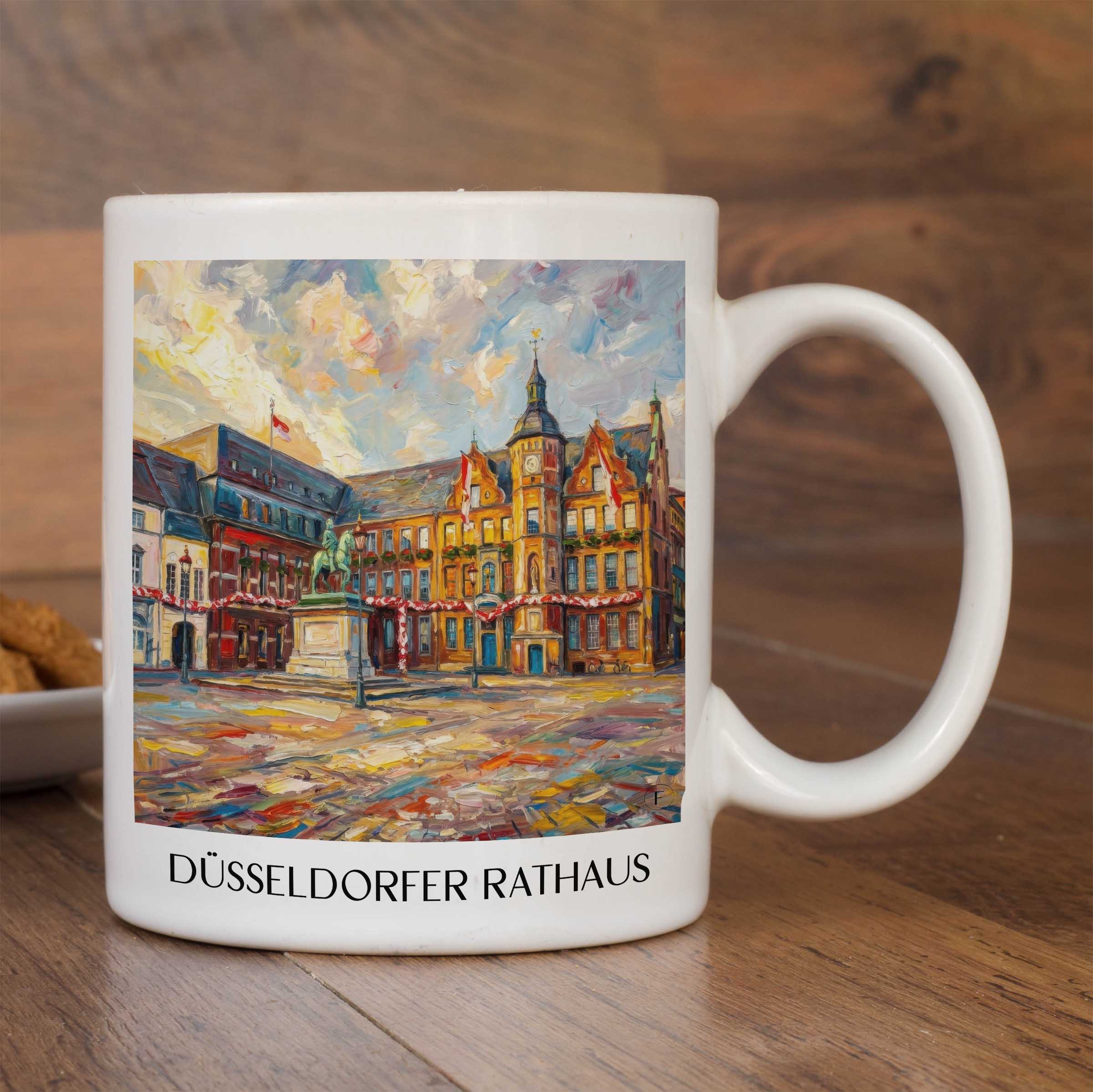rathaus-düsseldorf-deutschland-kaffeebecher-oil-painting-oelgemaelde