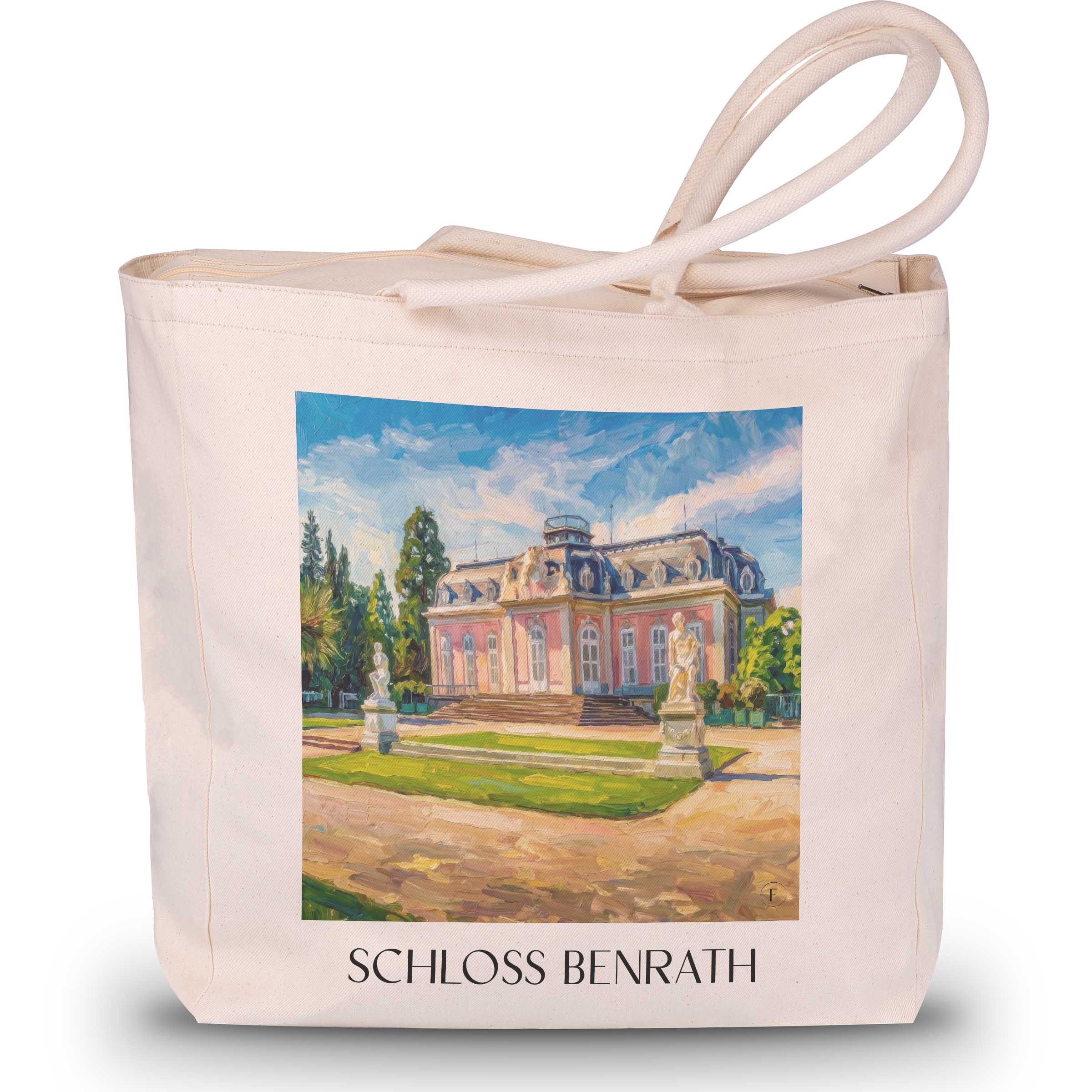 schloss-benrath-düsseldorf-deutschland-einkaufstasche-oil-painting-oelgemaelde