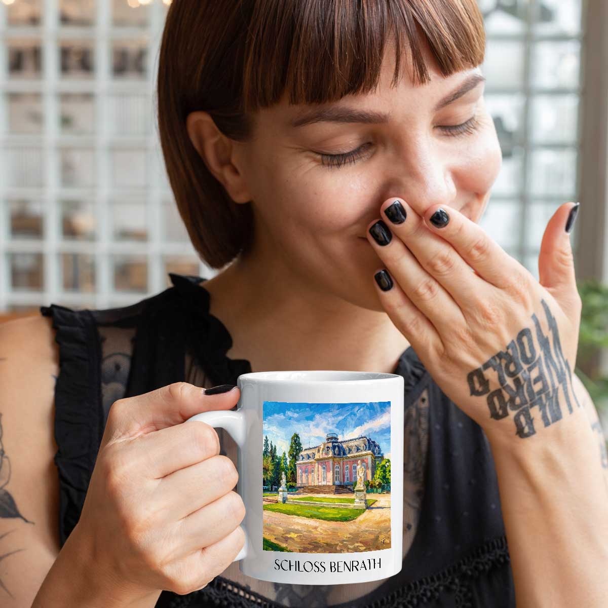 schloss-benrath-düsseldorf-deutschland-kaffeebecher-oil-painting-oelgemaelde