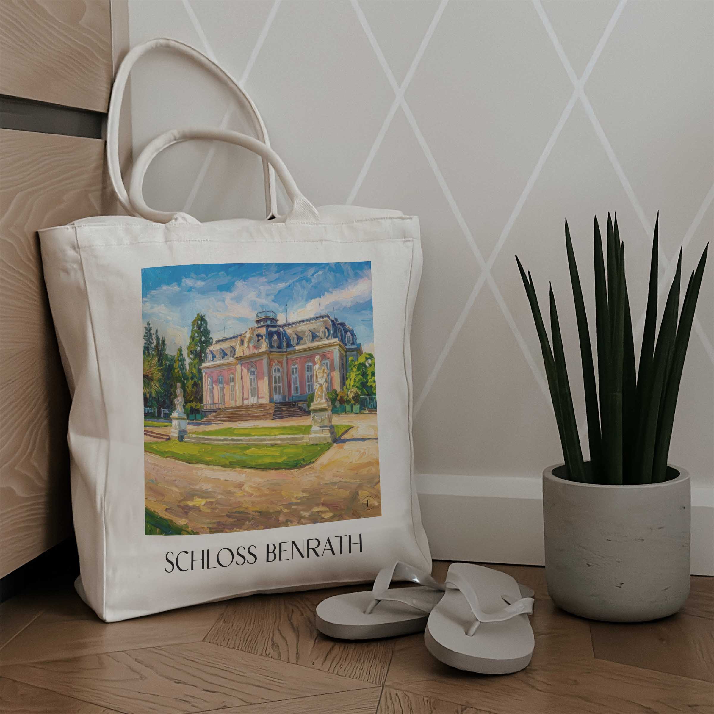 schloss-benrath-düsseldorf-deutschland-einkaufstasche-oil-painting-oelgemaelde