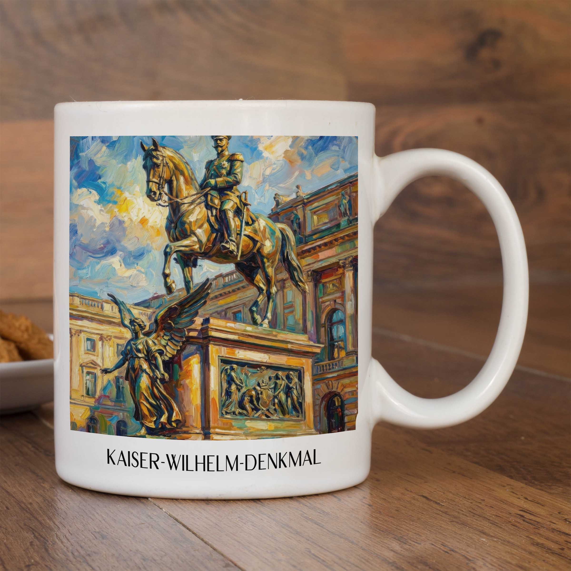 kaiser-wilhelm-denkmal-düsseldorf-deutschland-kaffeebecher-oil-painting-oelgemaelde