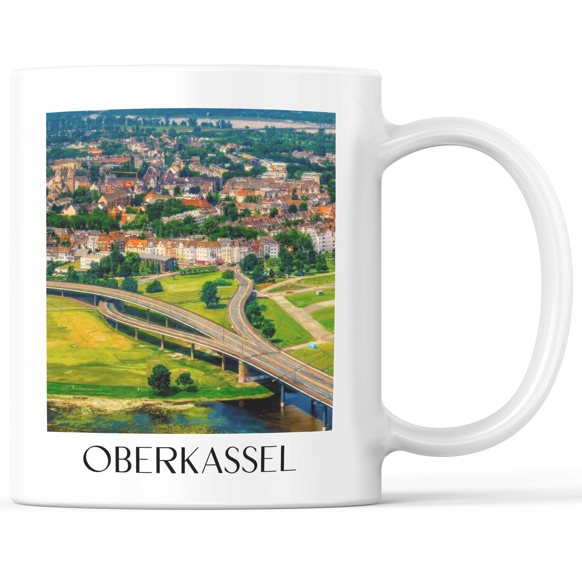 Oberkassel Kaffeebecher - Düsseldorf - Deutschland Becher - Kaffeetasse im Ölgemälde Stil