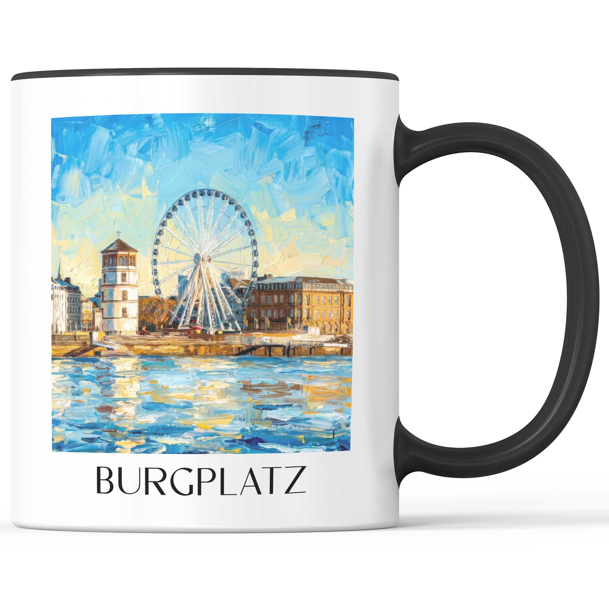 burgplatz-düsseldorf-deutschland-kaffeebecher-oil-painting-oelgemaelde