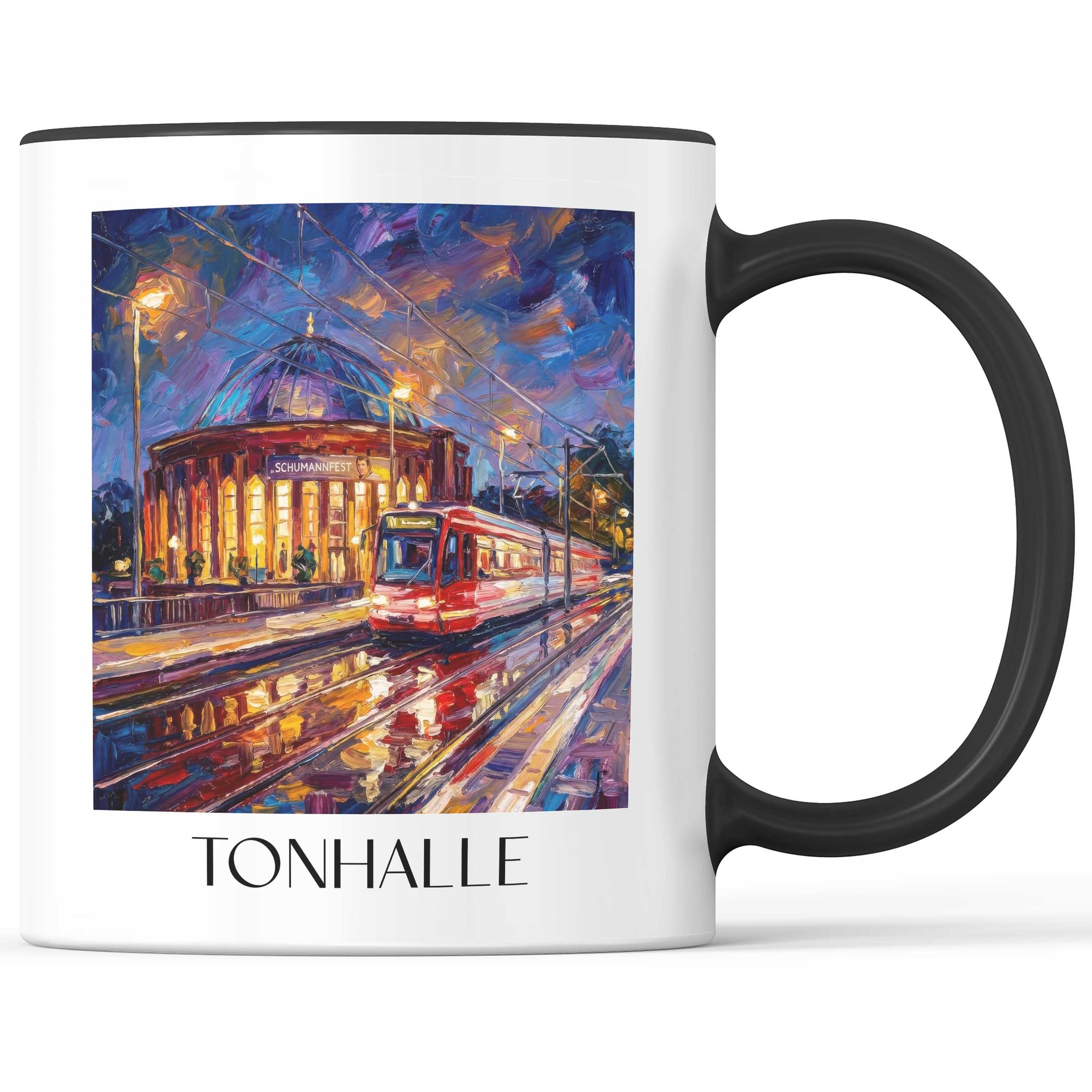 Tonhalle Kaffeebecher - Düsseldorf - Deutschland Becher - Kaffeetasse im Ölgemälde Stil