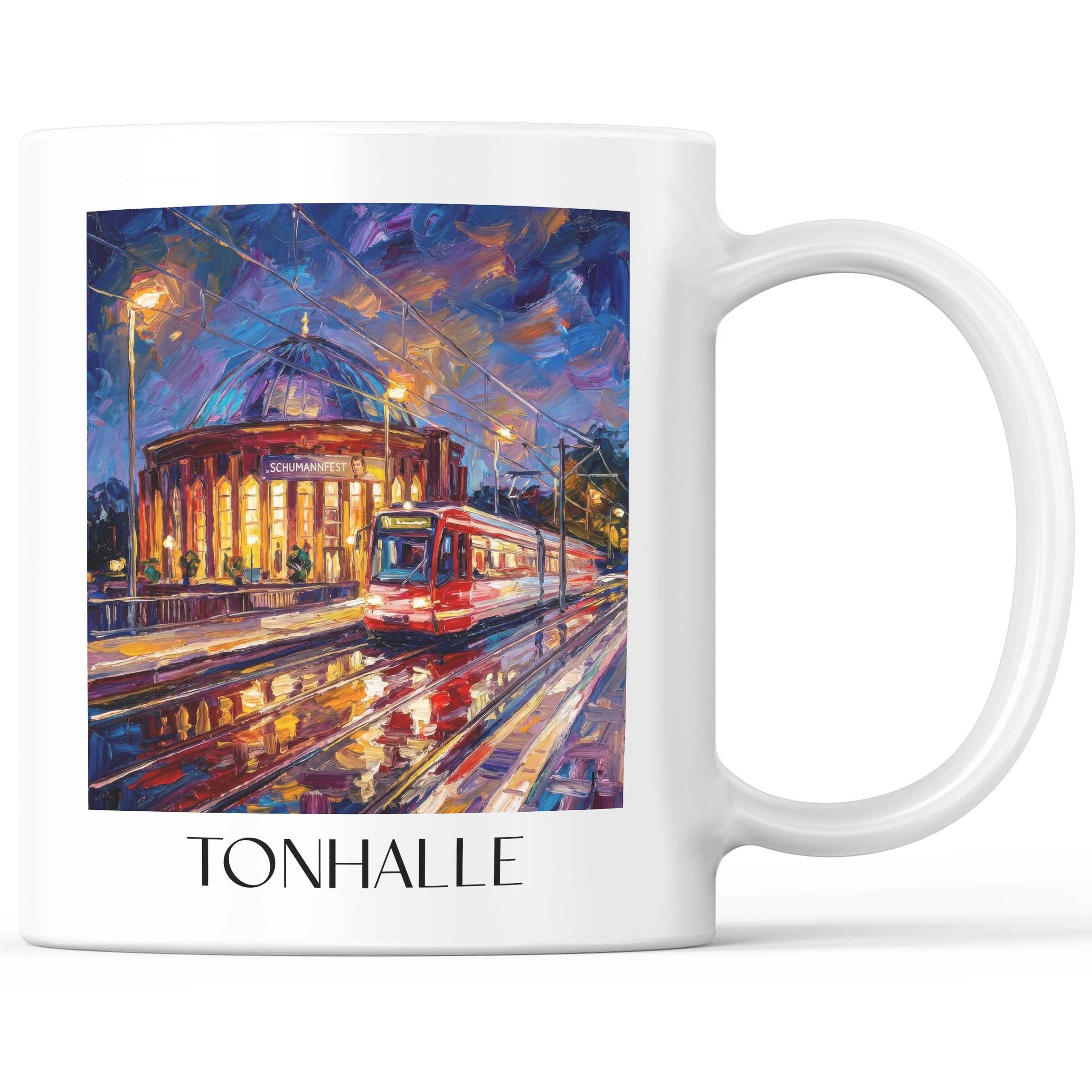 Tonhalle Kaffeebecher - Düsseldorf - Deutschland Becher - Kaffeetasse im Ölgemälde Stil