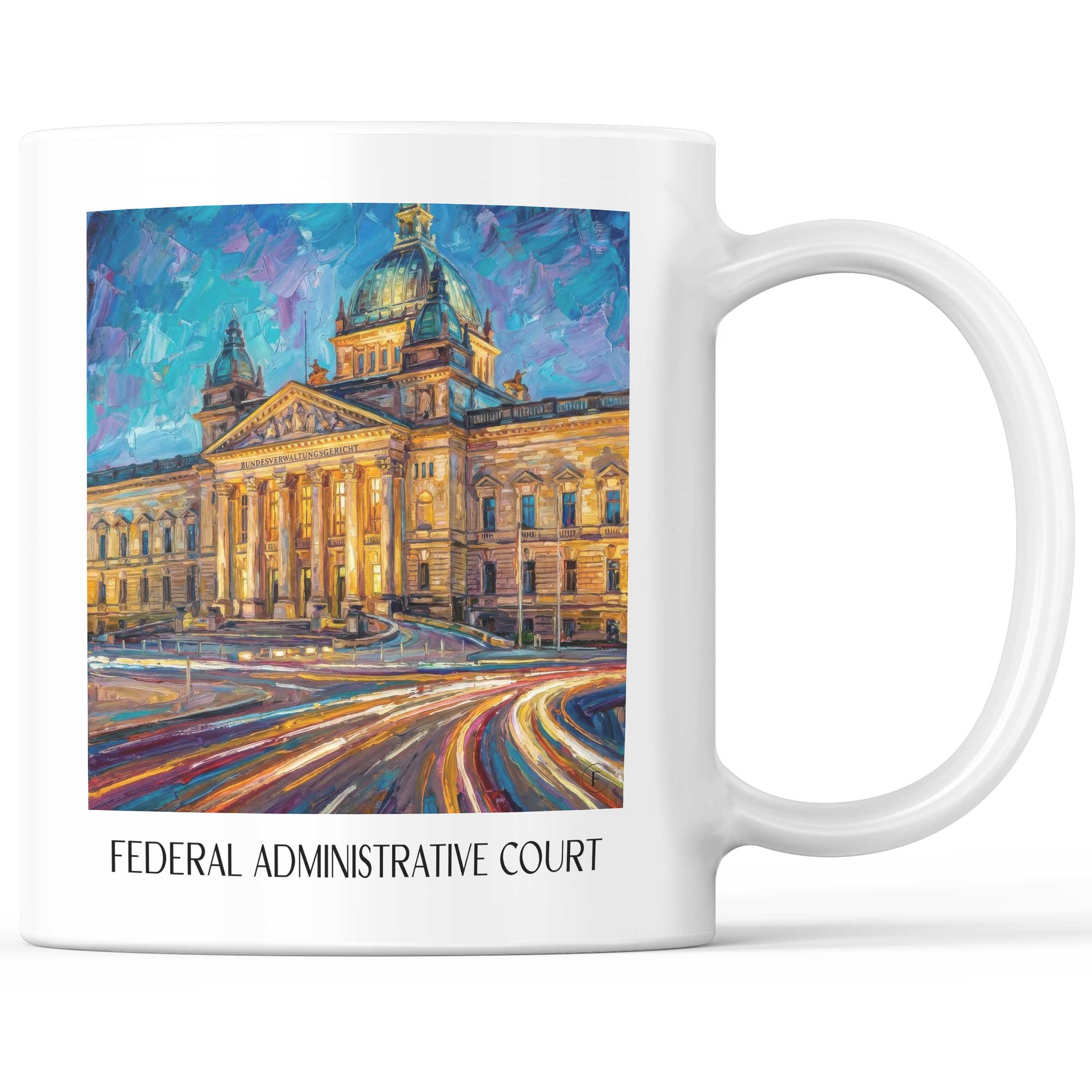 Bundesverwaltungsgericht Kaffeebecher - Leipzig - Deutschland Becher - Kaffeetasse im Ölgemälde Stil