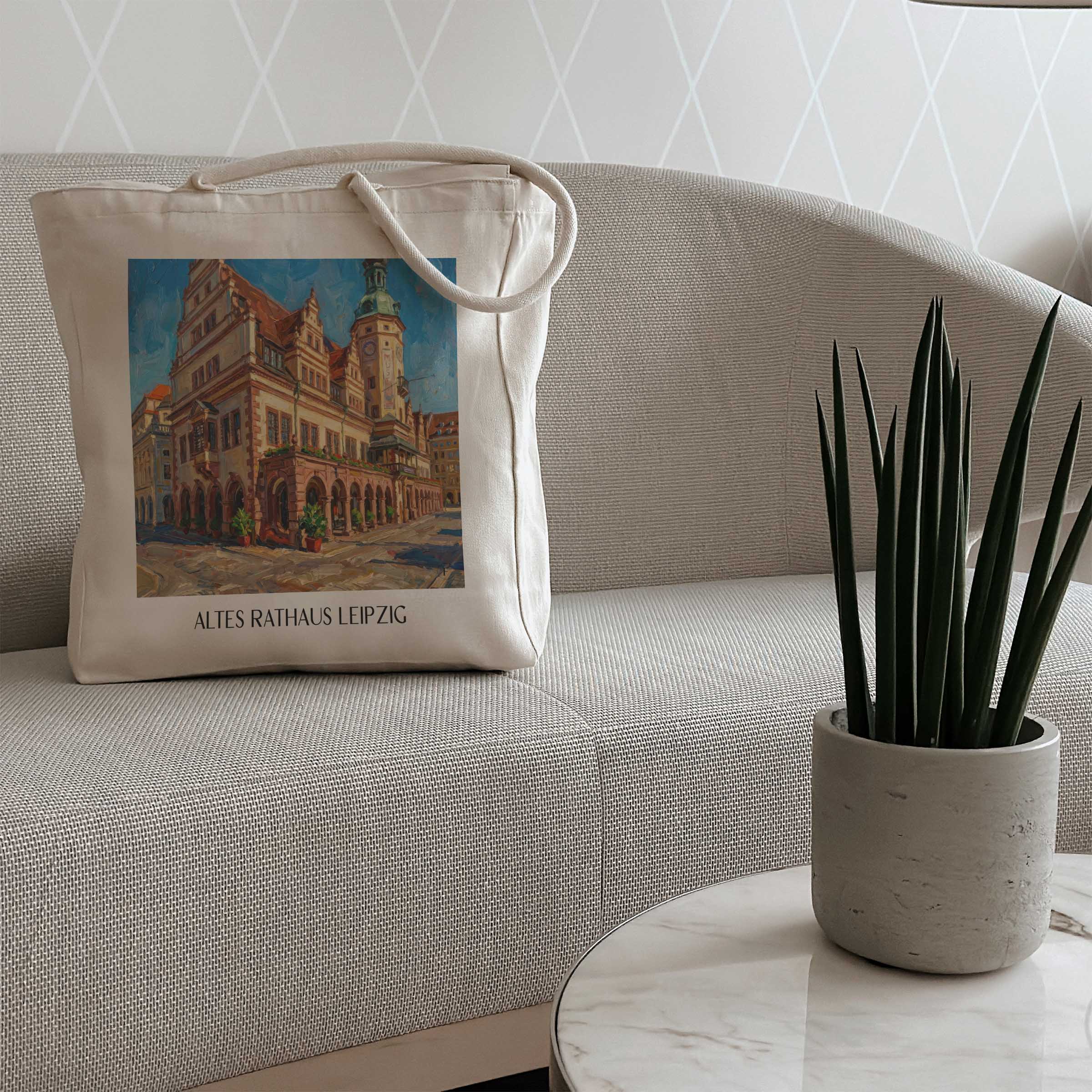 altes-rathaus-leipzig-deutschland-einkaufstasche-oil-painting-oelgemaelde