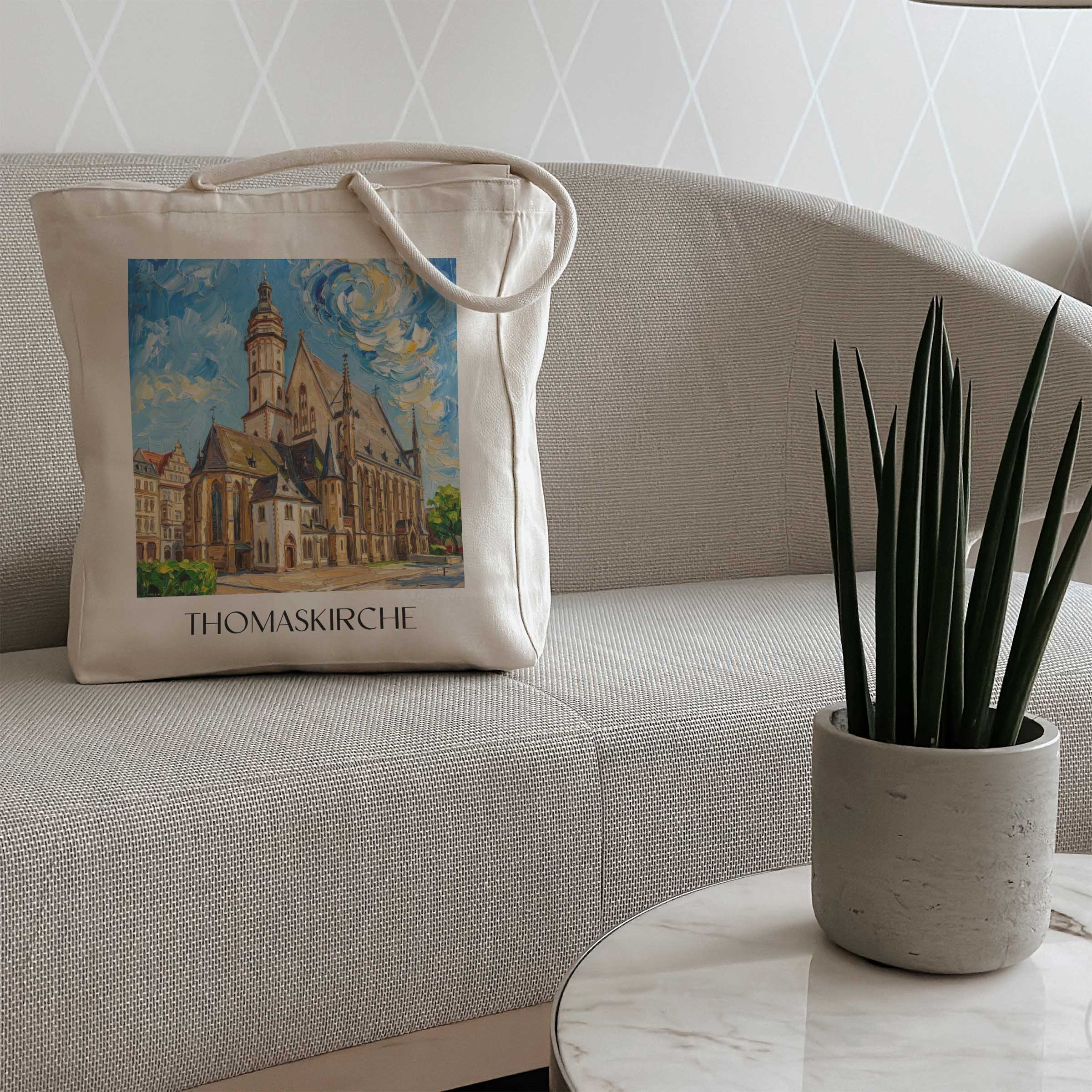 thomaskirche-leipzig-deutschland-einkaufstasche-oil-painting-oelgemaelde