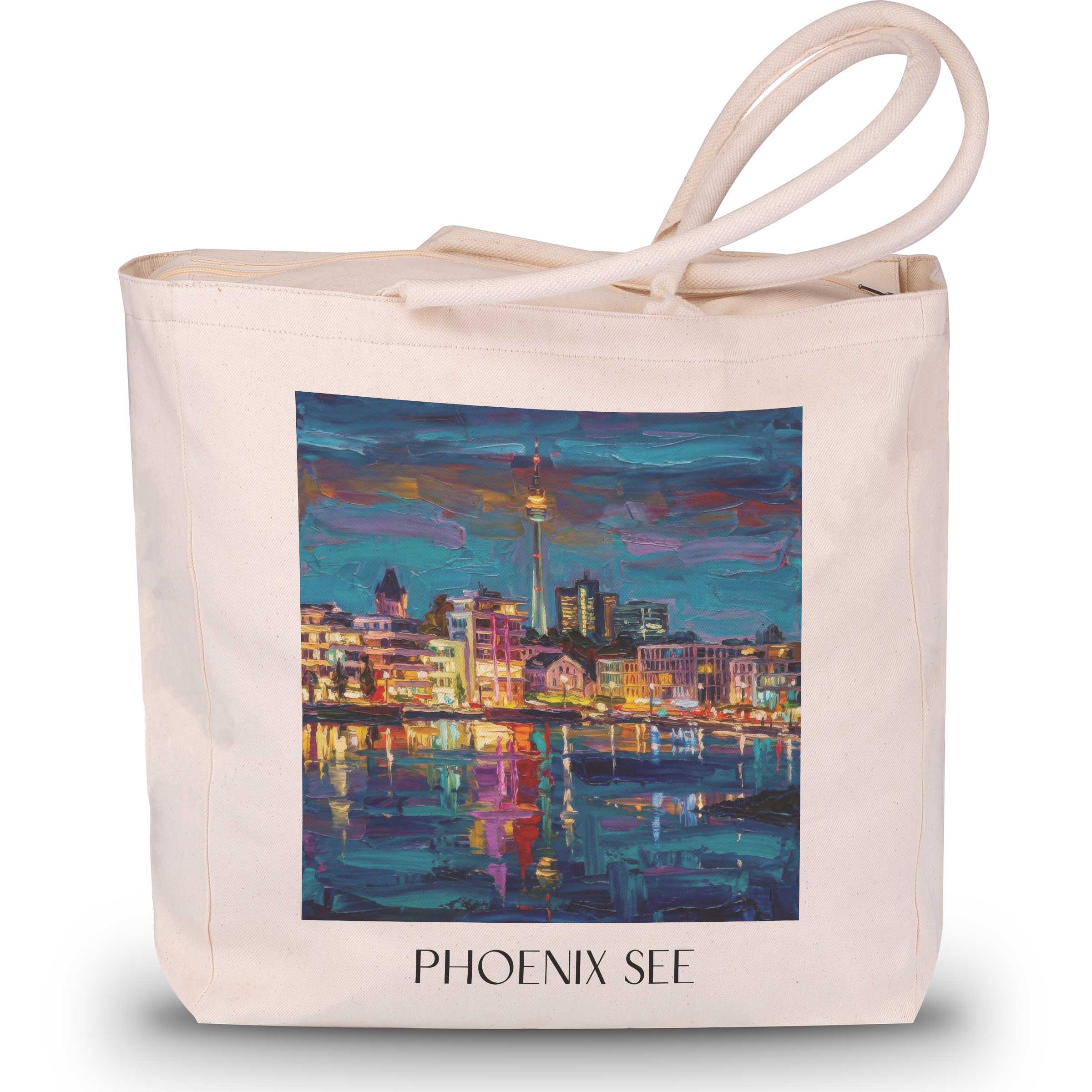 phoenix-see-dortmund-deutschland-einkaufstasche-oil-painting-oelgemaelde