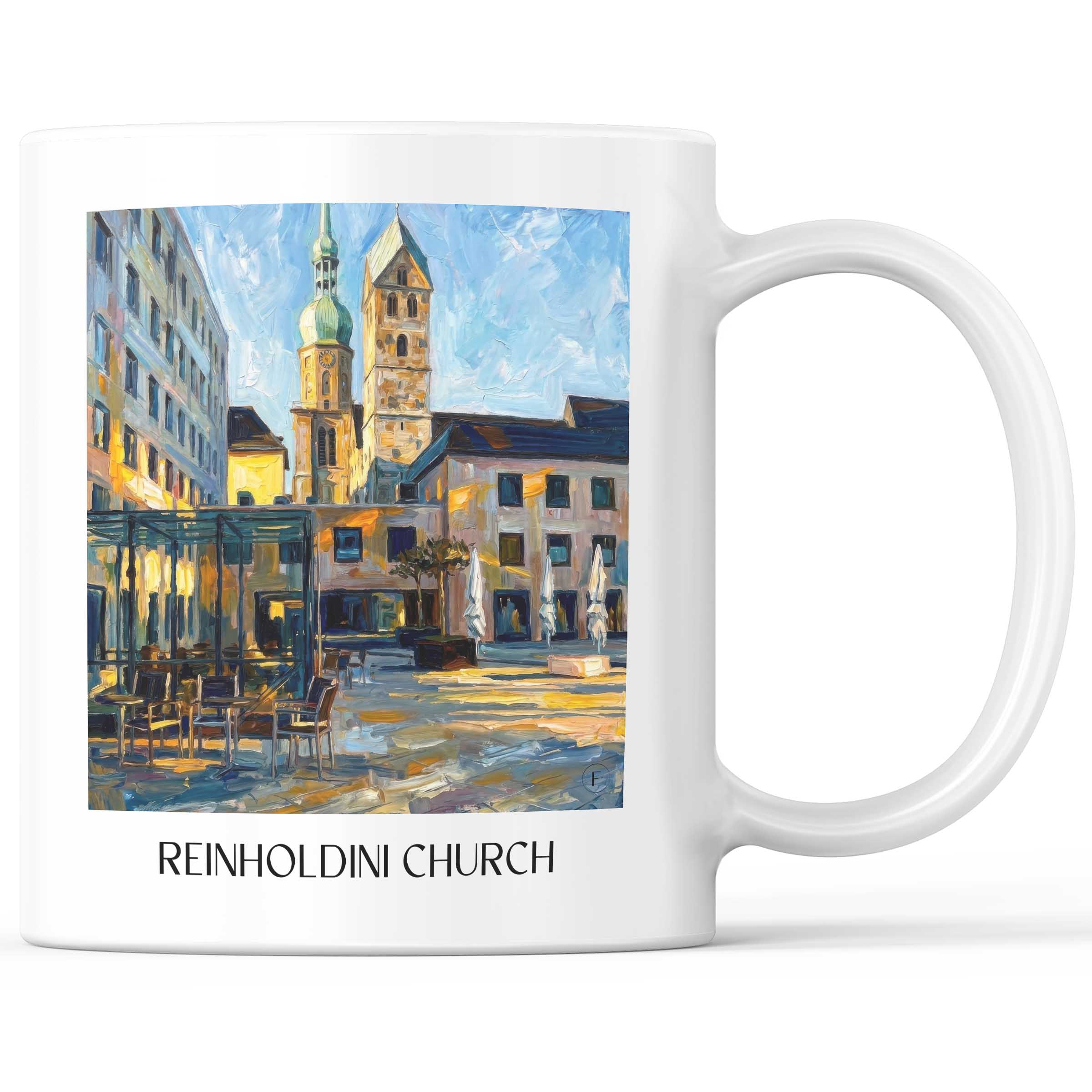 Reinholdinikirche Kaffeebecher - Dortmund - Deutschland Becher - Kaffeetasse im Ölgemälde Stil