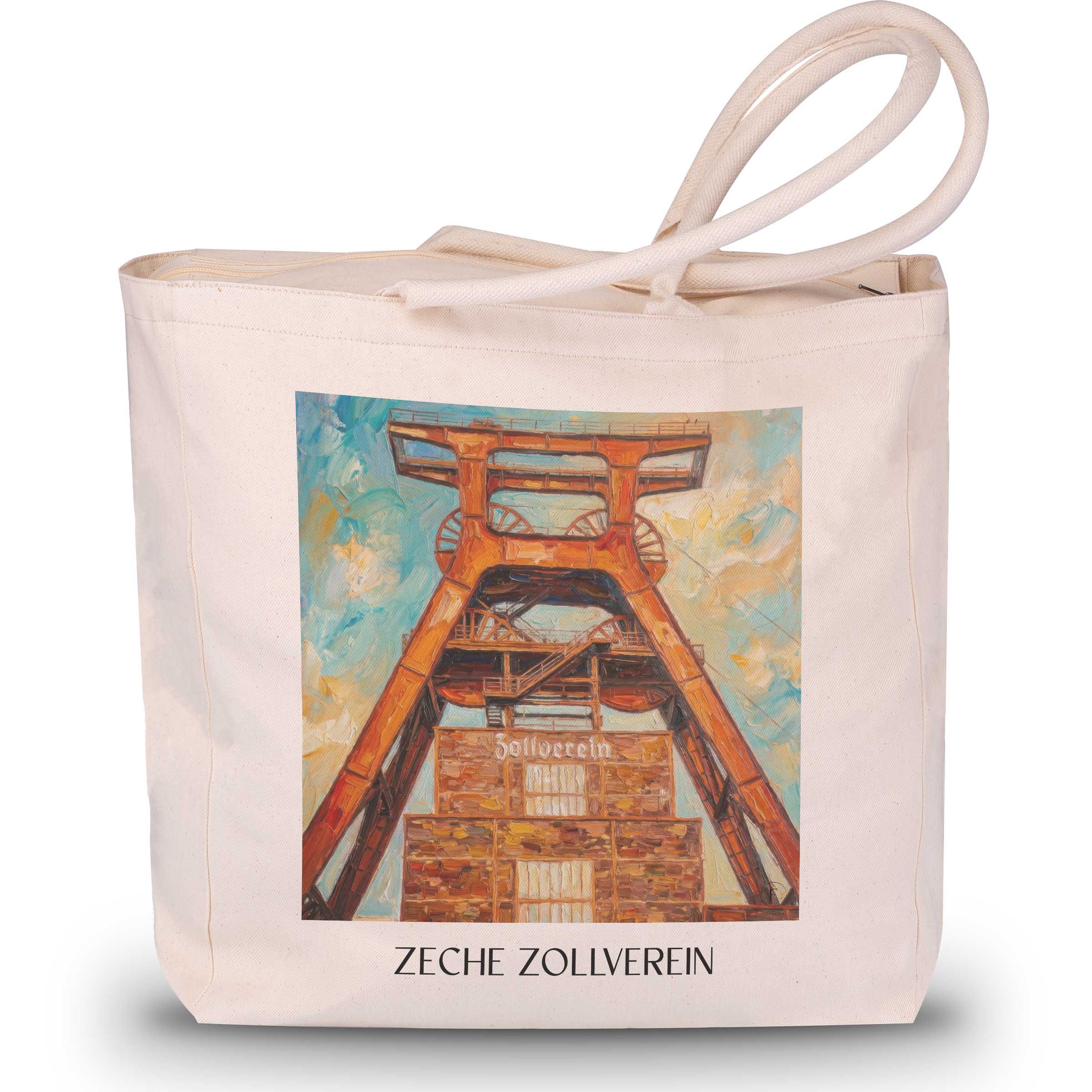 zeche-zollverein-essen-deutschland-einkaufstasche-oil-painting-oelgemaelde