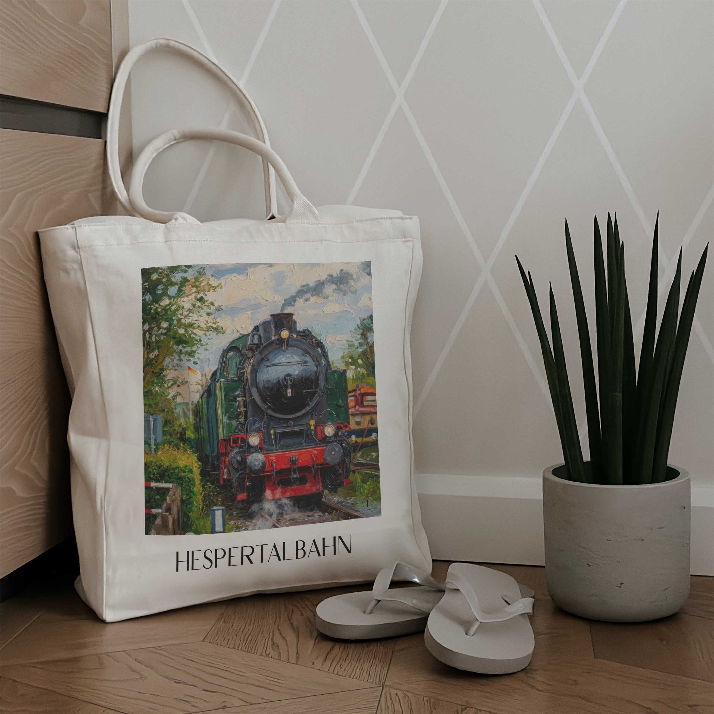 hespertalbahn-essen-deutschland-einkaufstasche-oil-painting-oelgemaelde