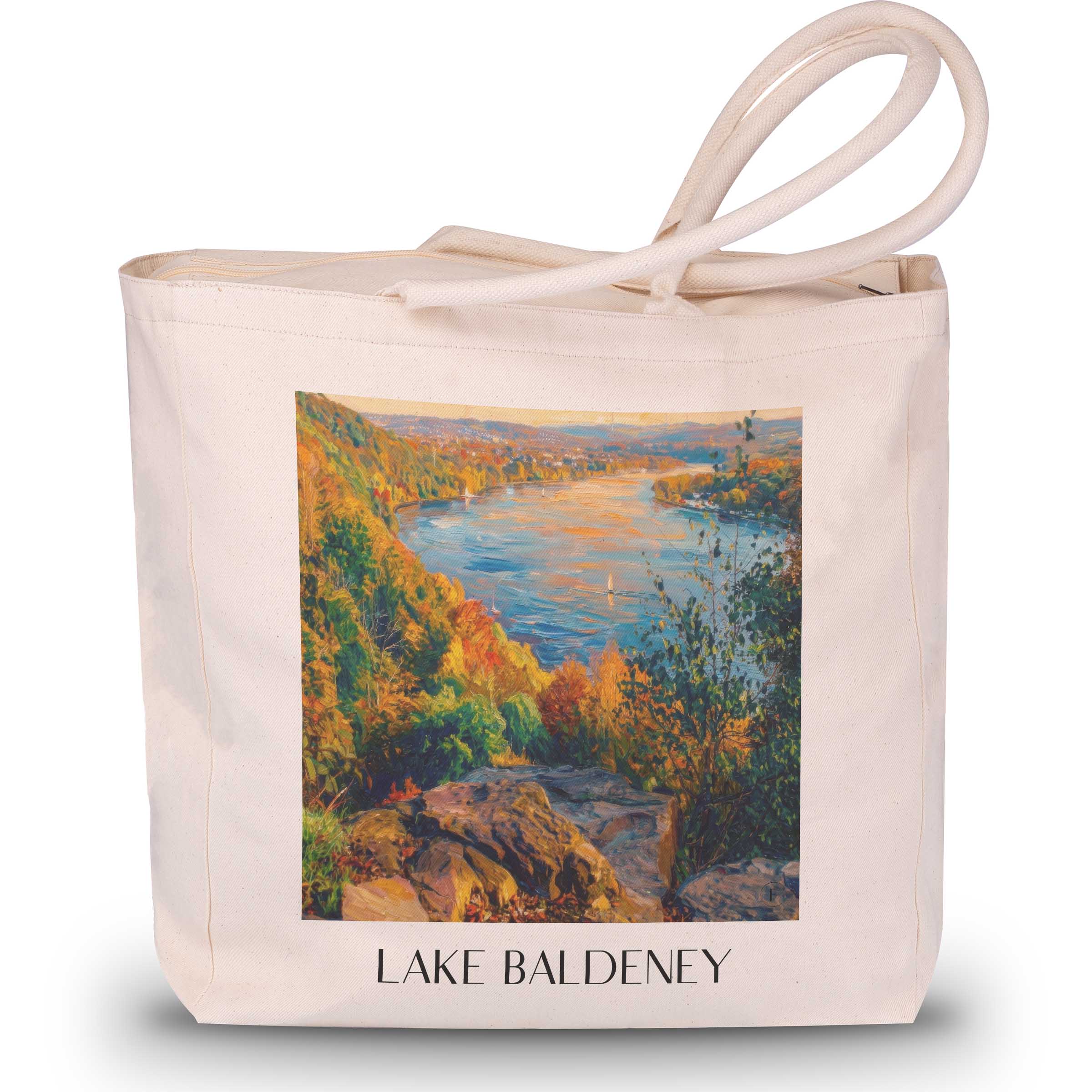 Baldeneysee Shopping Tasche - Essen - Deutschland Tote Bag - Einkaufstasche im Ölgemälde Stil