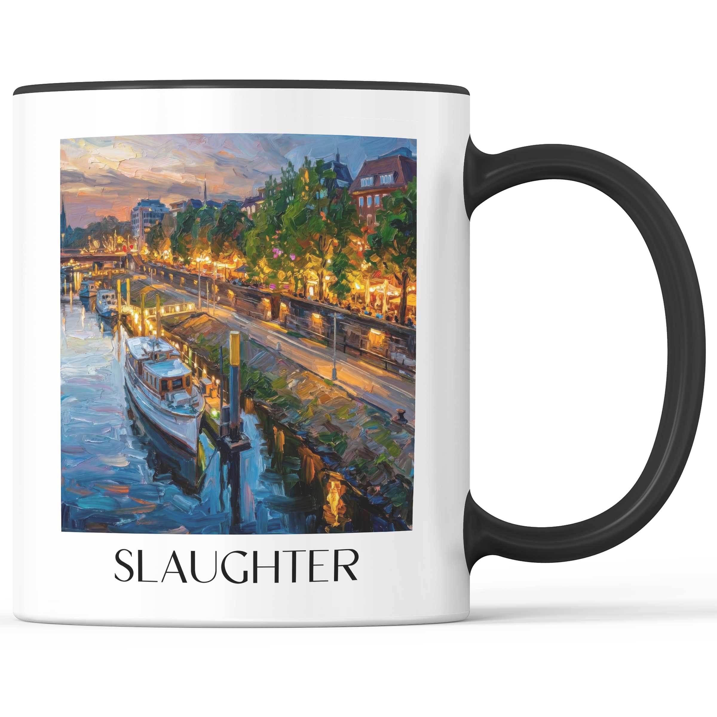 Schlachte Kaffeebecher - Bremen - Deutschland Becher - Kaffeetasse im Ölgemälde Stil
