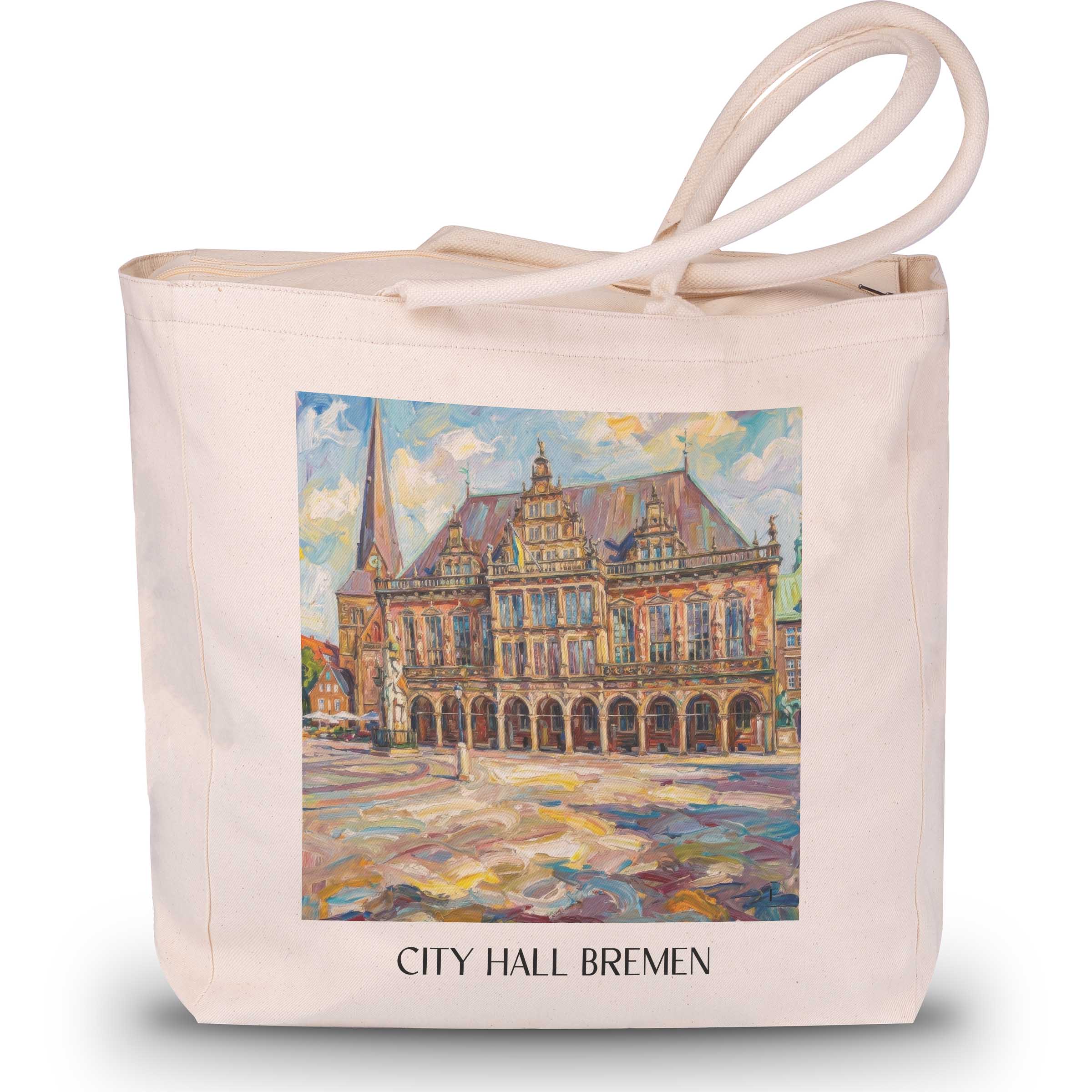 Rathaus Shopping Tasche - Bremen - Deutschland Tote Bag - Einkaufstasche im Ölgemälde Stil