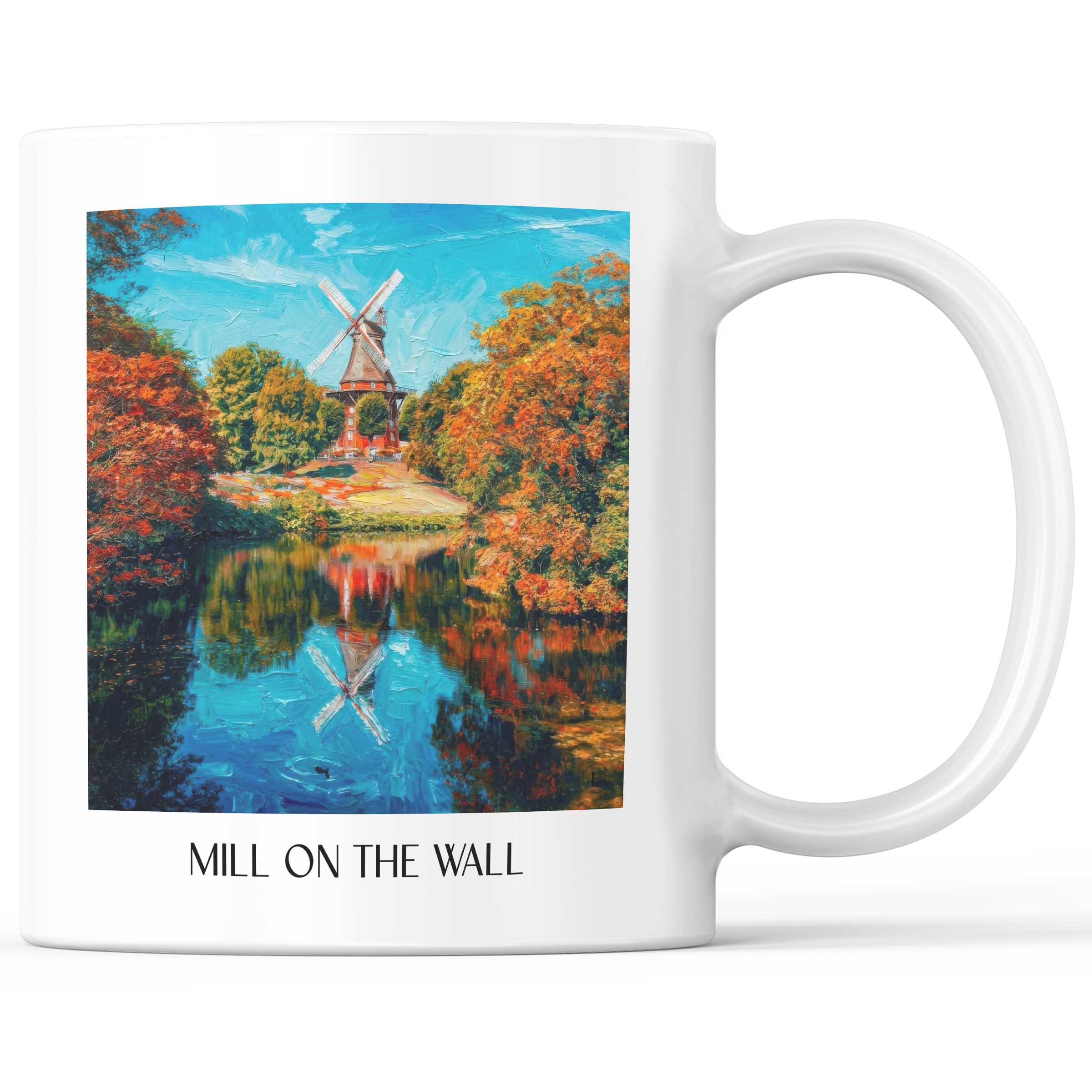 Mühle am Wall Kaffeebecher - Bremen - Deutschland Becher - Kaffeetasse im Ölgemälde Stil