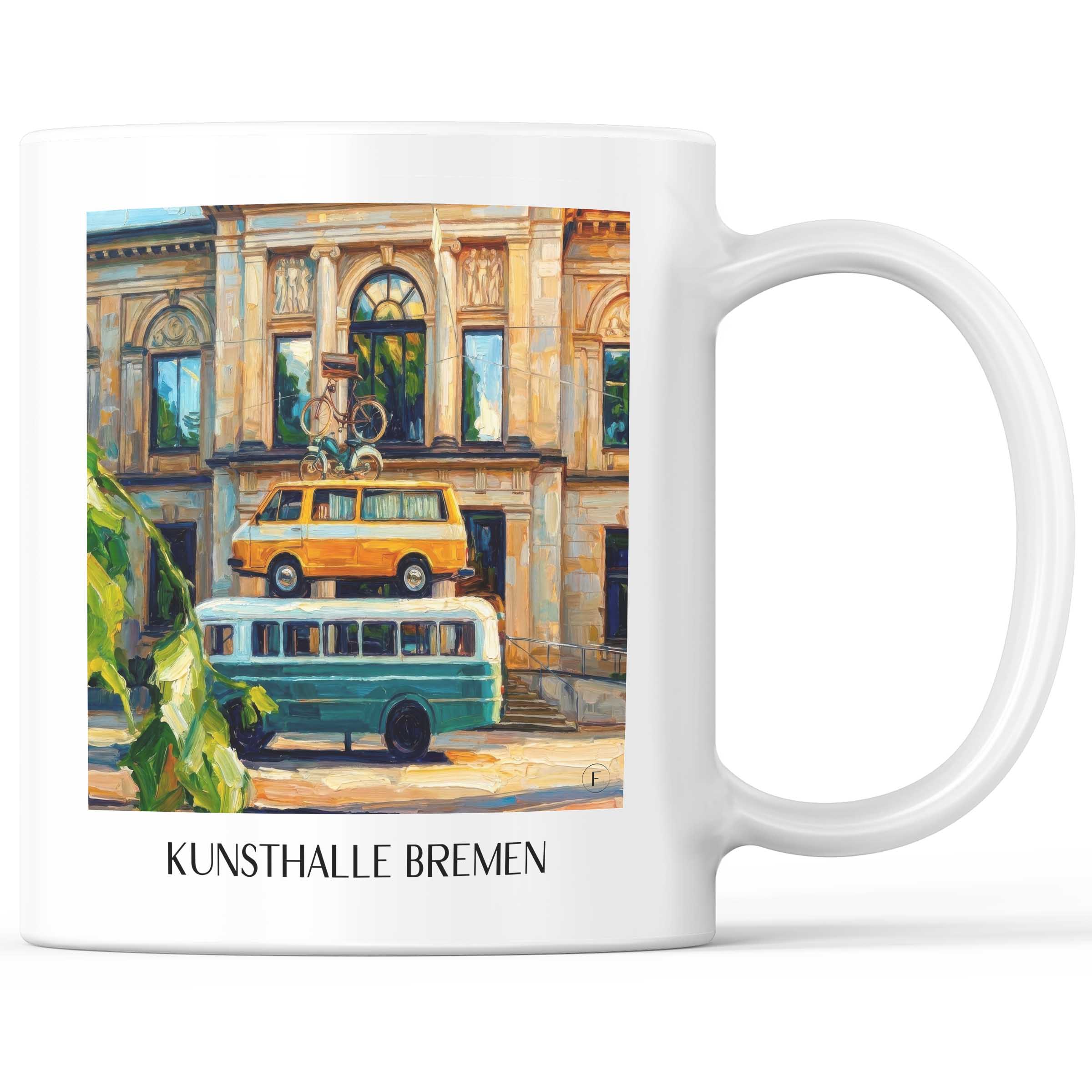 Kunsthalle Kaffeebecher - Bremen - Deutschland Becher - Kaffeetasse im Ölgemälde Stil