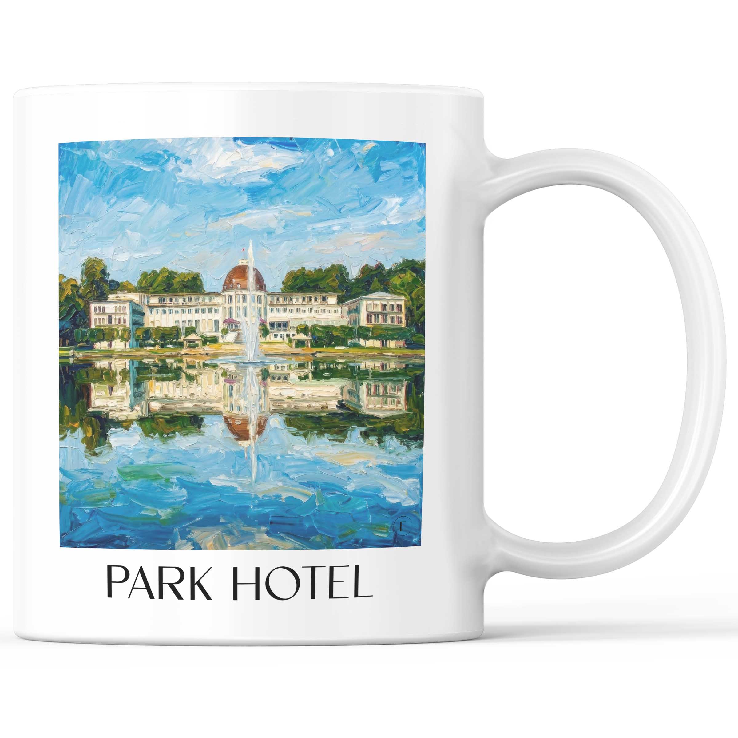 Parkhotel Kaffeebecher - Bremen - Deutschland Becher - Kaffeetasse im Ölgemälde Stil