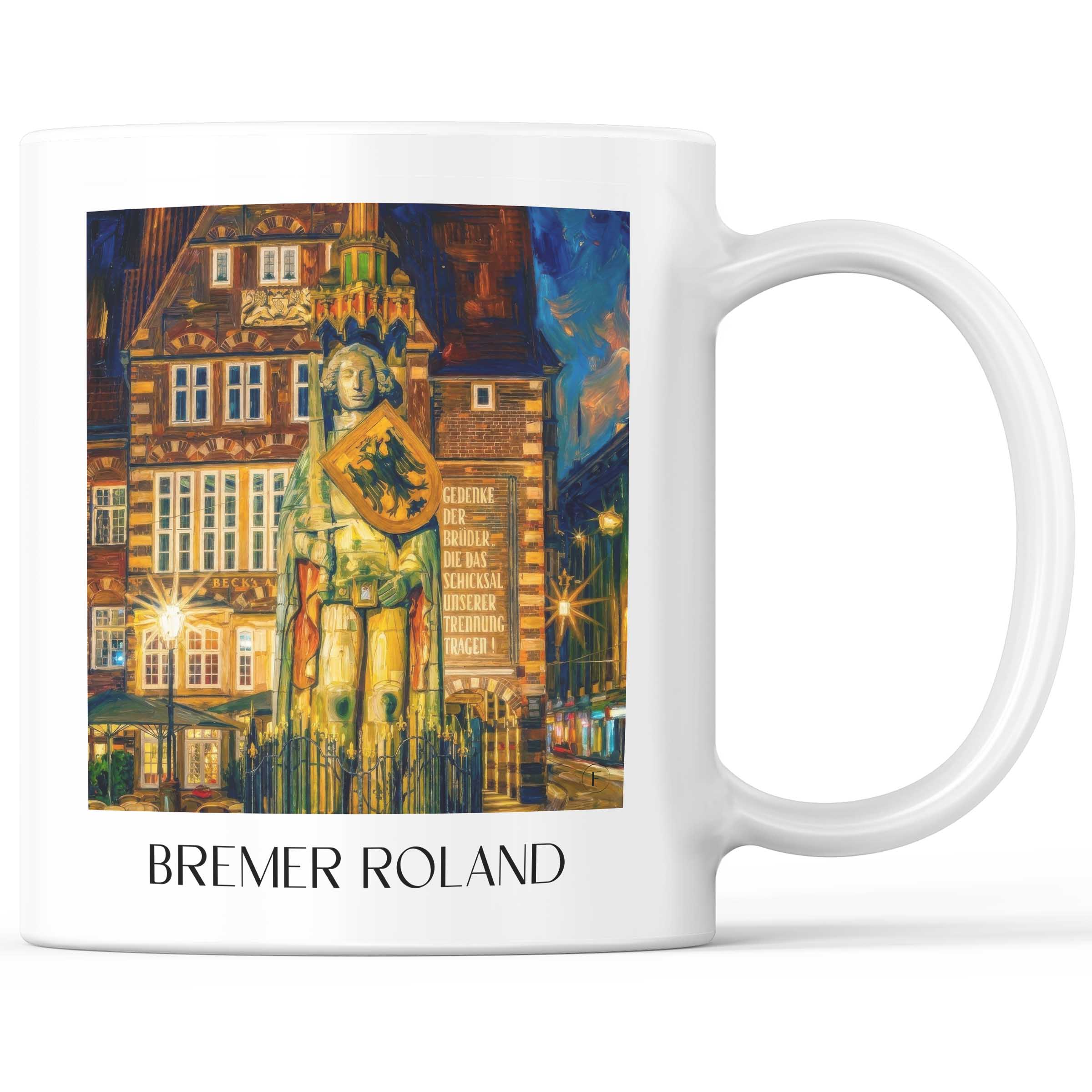 Bremer Roland - Deutschland Becher - Kaffeetasse im Ölgemälde Stil