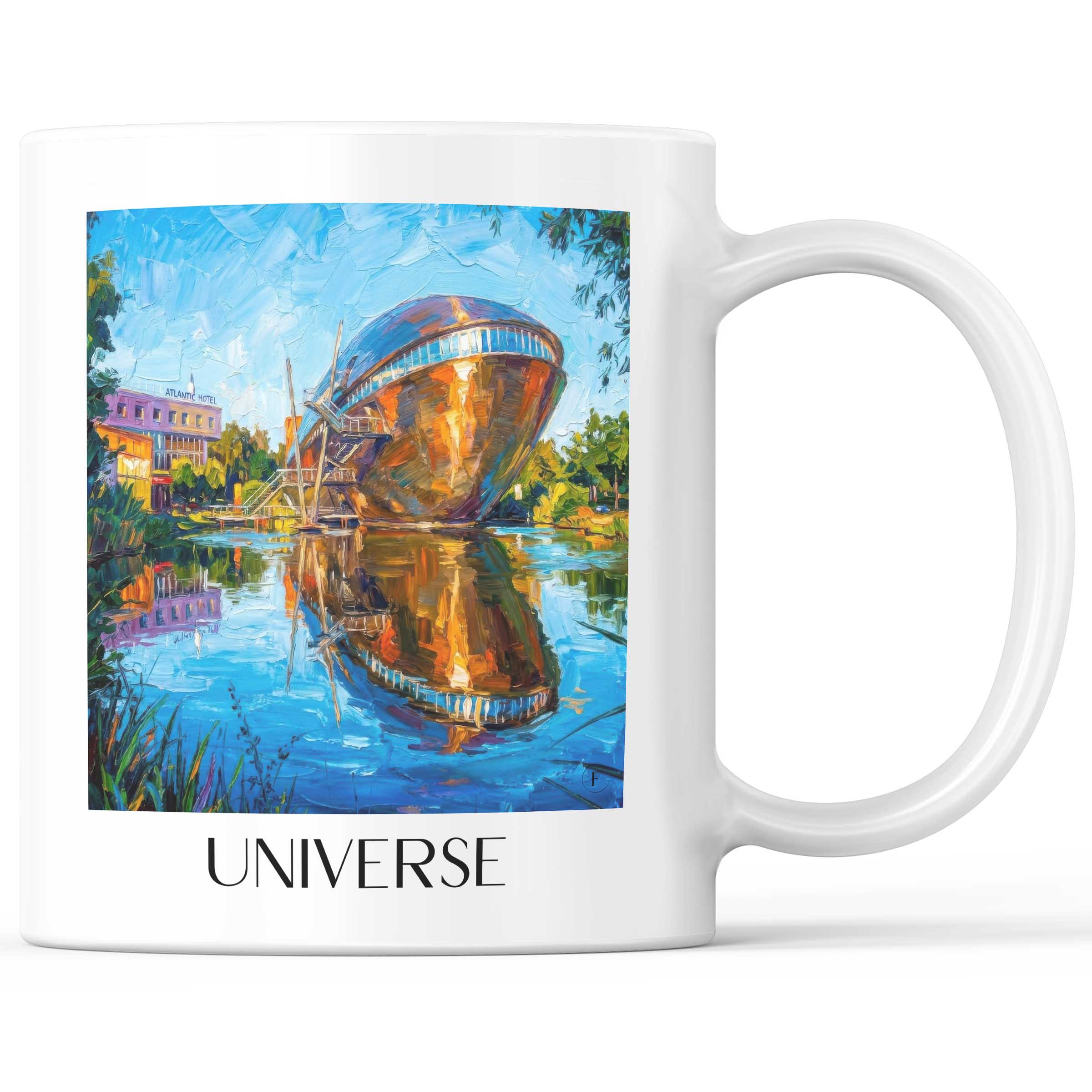 Universum Kaffeebecher - Bremen - Deutschland Becher - Kaffeetasse im Ölgemälde Stil