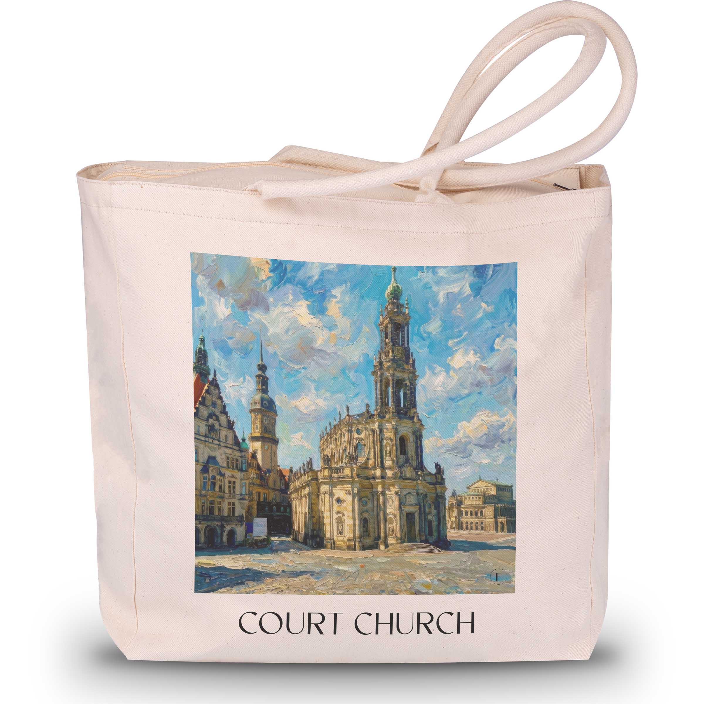 Hofkirche Shopping Tasche - Dresden - Deutschland Tote Bag - Einkaufstasche im Ölgemälde Stil