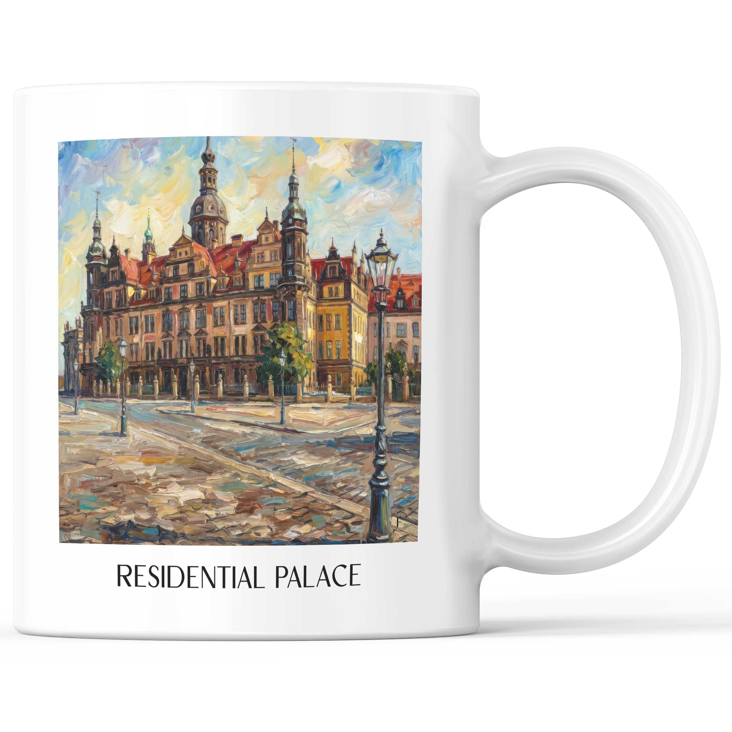 Residenzschloss Kaffeebecher - Dresden - Deutschland Becher - Kaffeetasse im Ölgemälde Stil