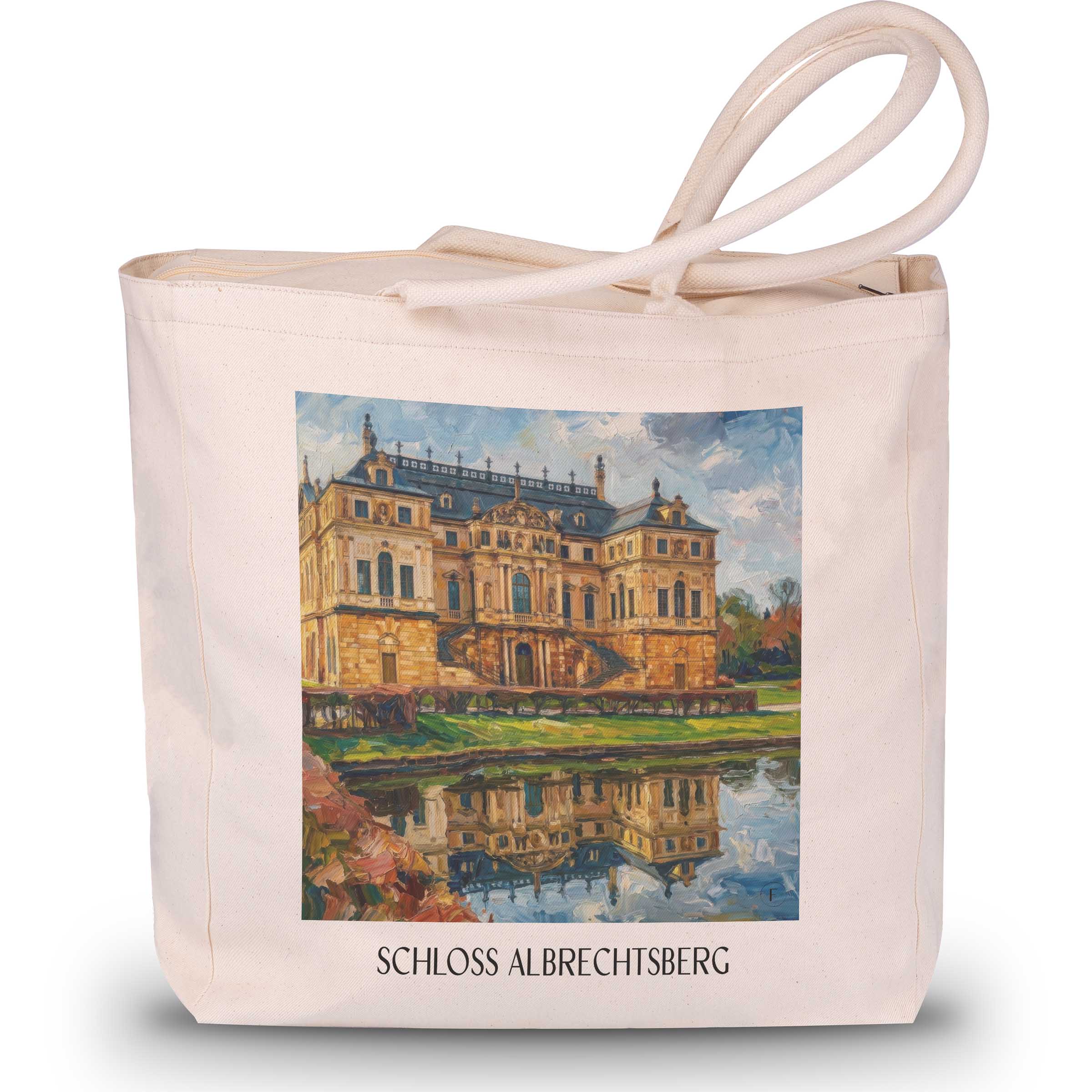 schloss-albrechtsberg-dresden-deutschland-einkaufstasche-oil-painting-oelgemaelde
