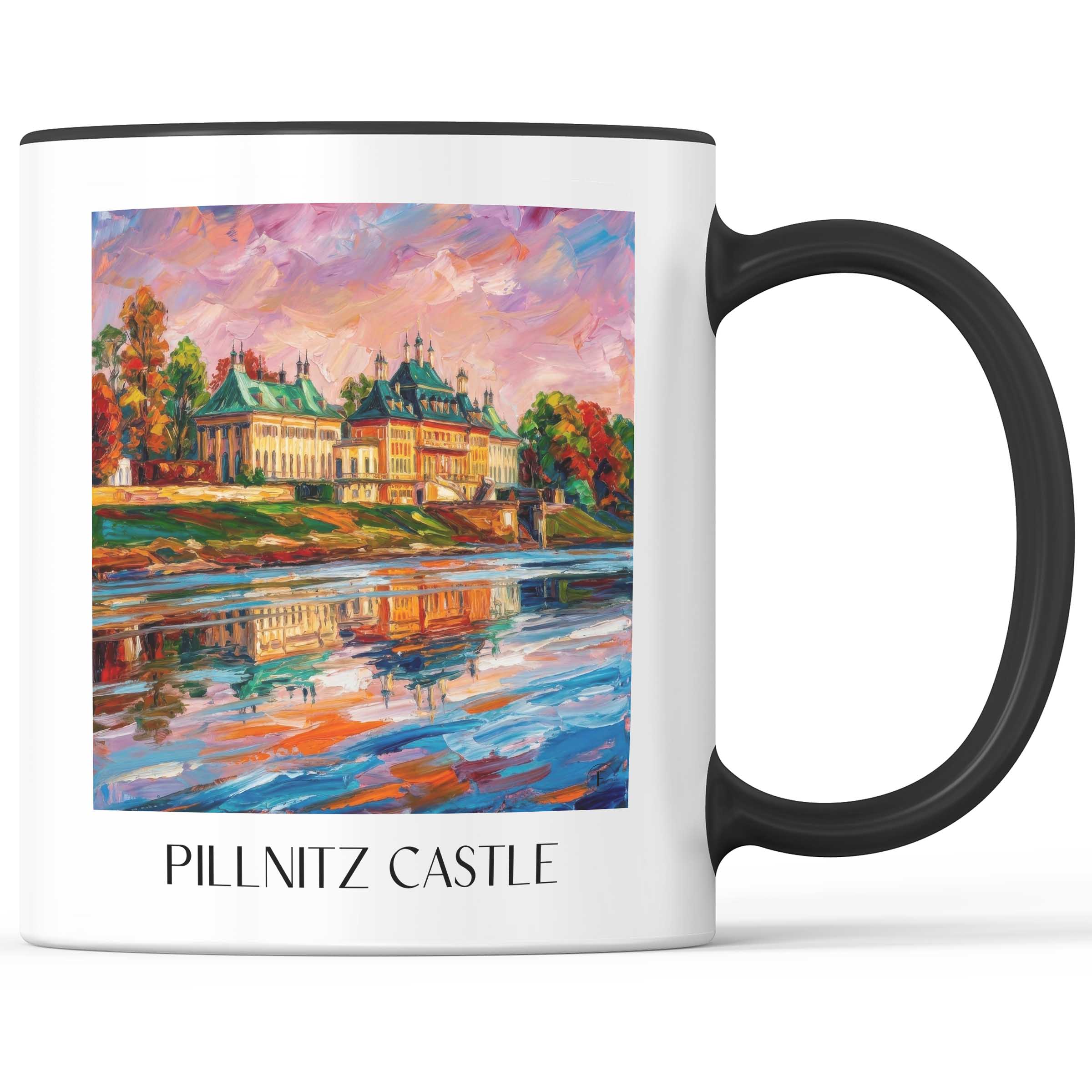 Schloss Pilnitz Kaffeebecher - Dresden - Deutschland Becher - Kaffeetasse im Ölgemälde Stil