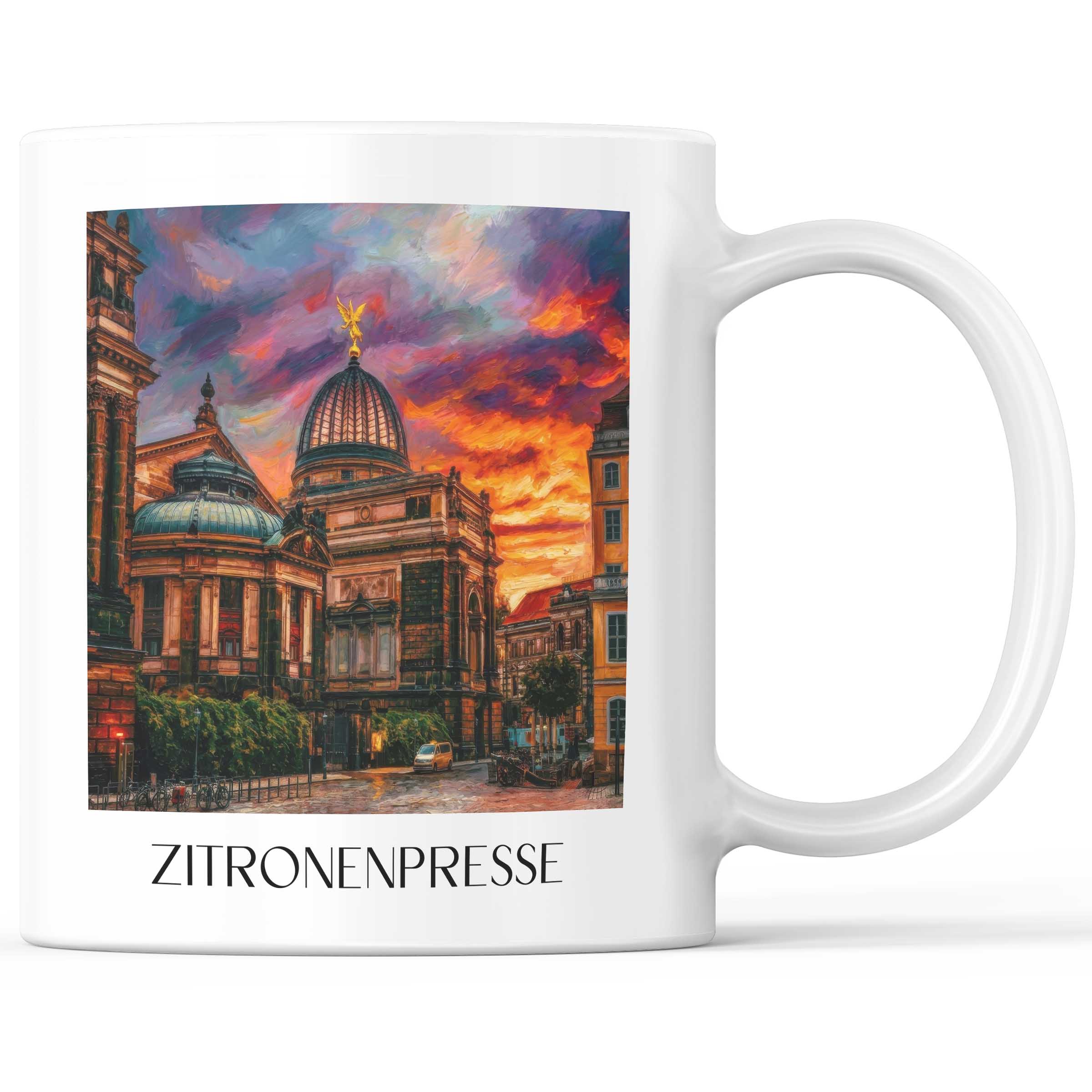 Zitronenpresse Kaffeebecher - Dresden - Deutschland Becher - Kaffeetasse im Ölgemälde Stil