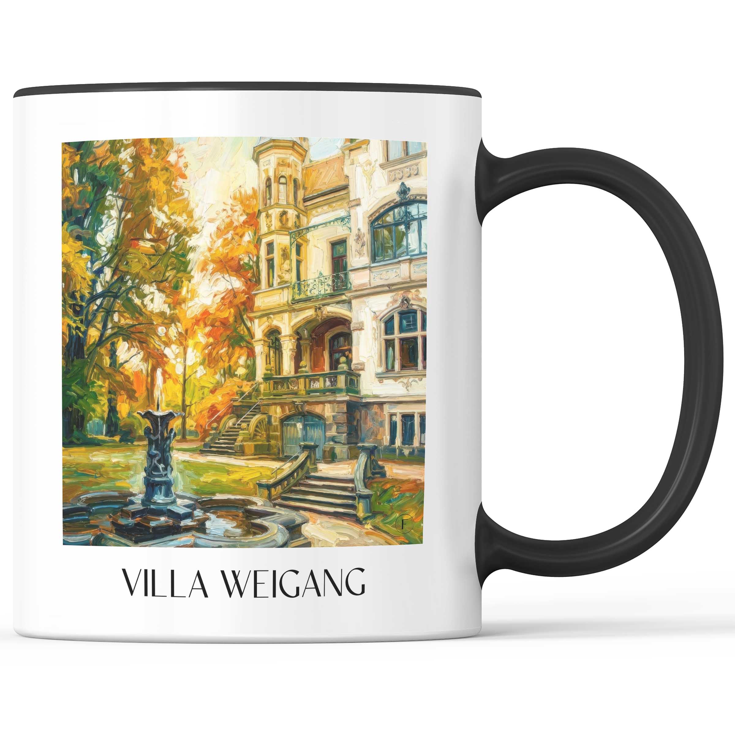 Villa Weigang Kaffeebecher - Dresden - Deutschland Becher - Kaffeetasse im Ölgemälde Stil