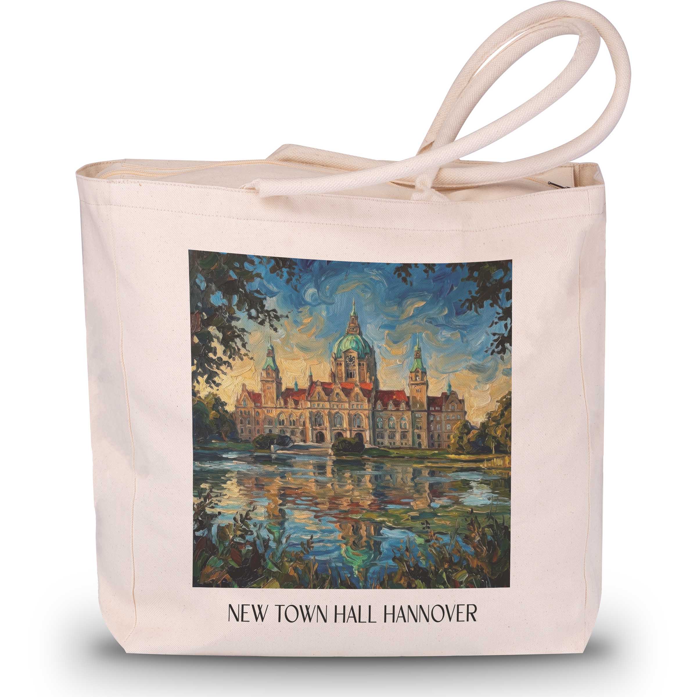 Neues Rathaus Shopping Tasche - Hannover - Deutschland Tote Bag - Einkaufstasche im Ölgemälde Stil