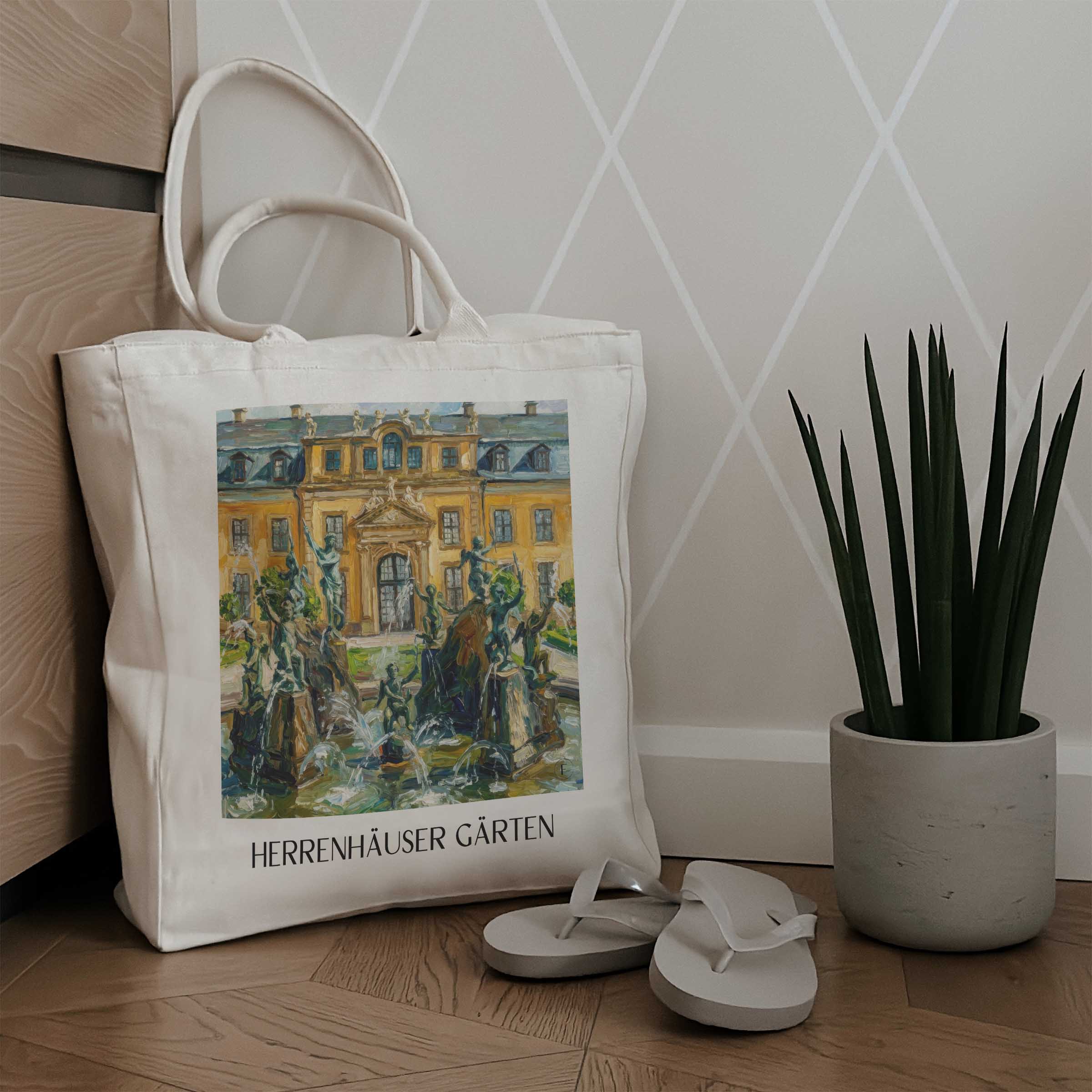 herrenhäuser-gärten-hannover-deutschland-einkaufstasche-oil-painting-oelgemaelde