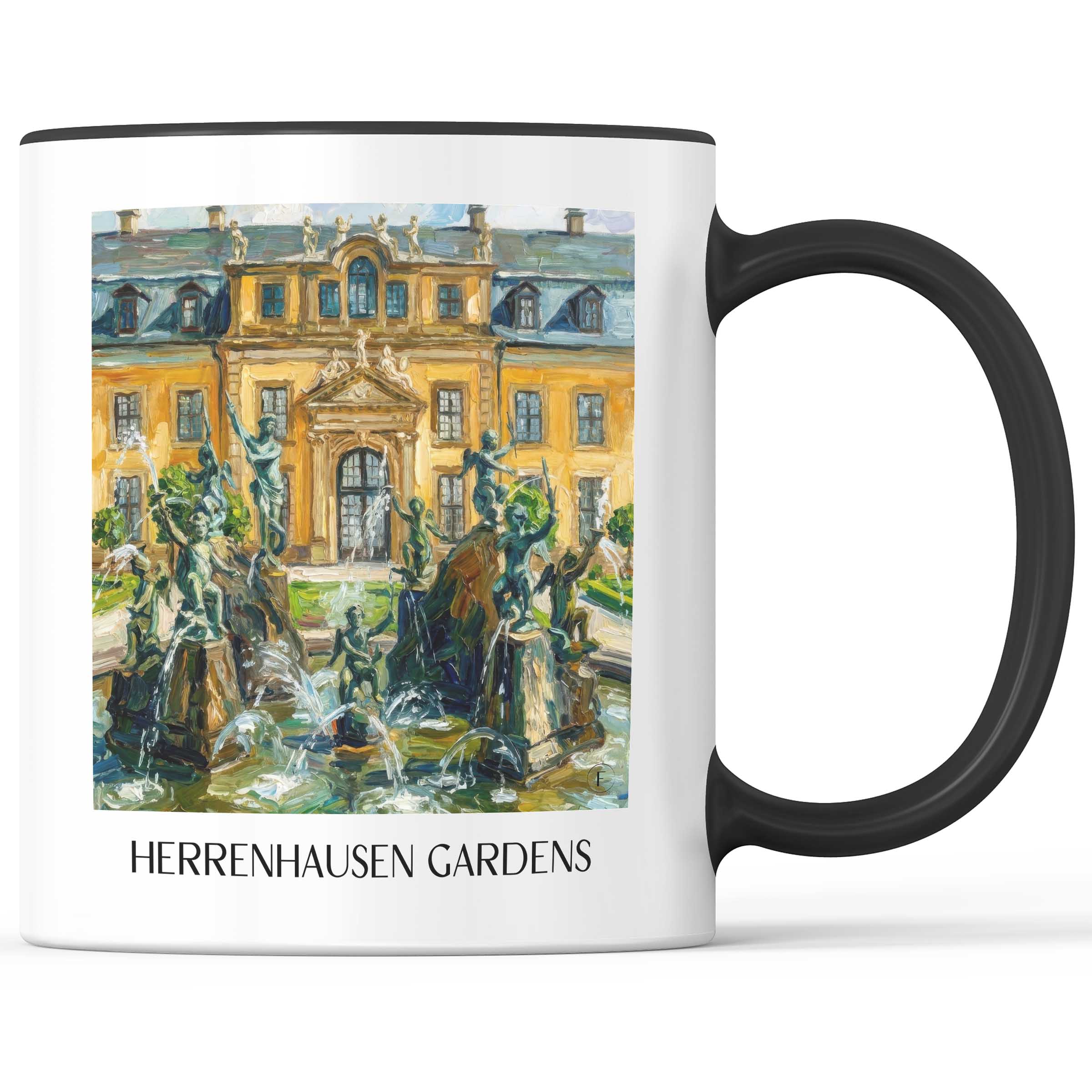 Herrenhäuser Gärten Kaffeebecher - Hannover - Deutschland Becher - Kaffeetasse im Ölgemälde Stil
