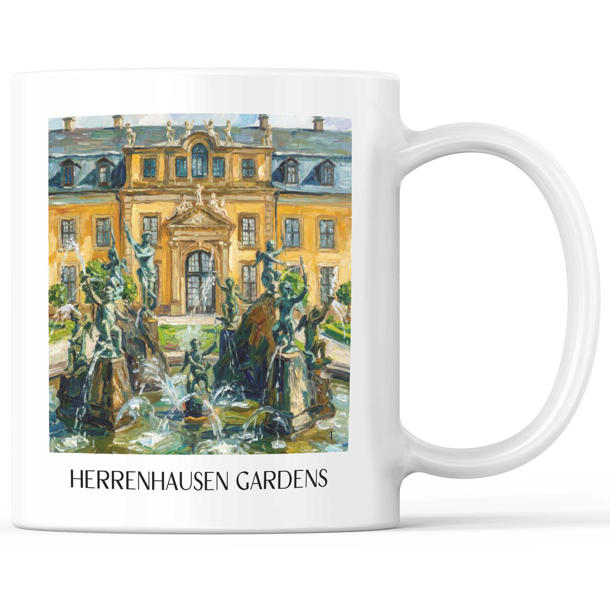 Herrenhäuser Gärten Kaffeebecher - Hannover - Deutschland Becher - Kaffeetasse im Ölgemälde Stil
