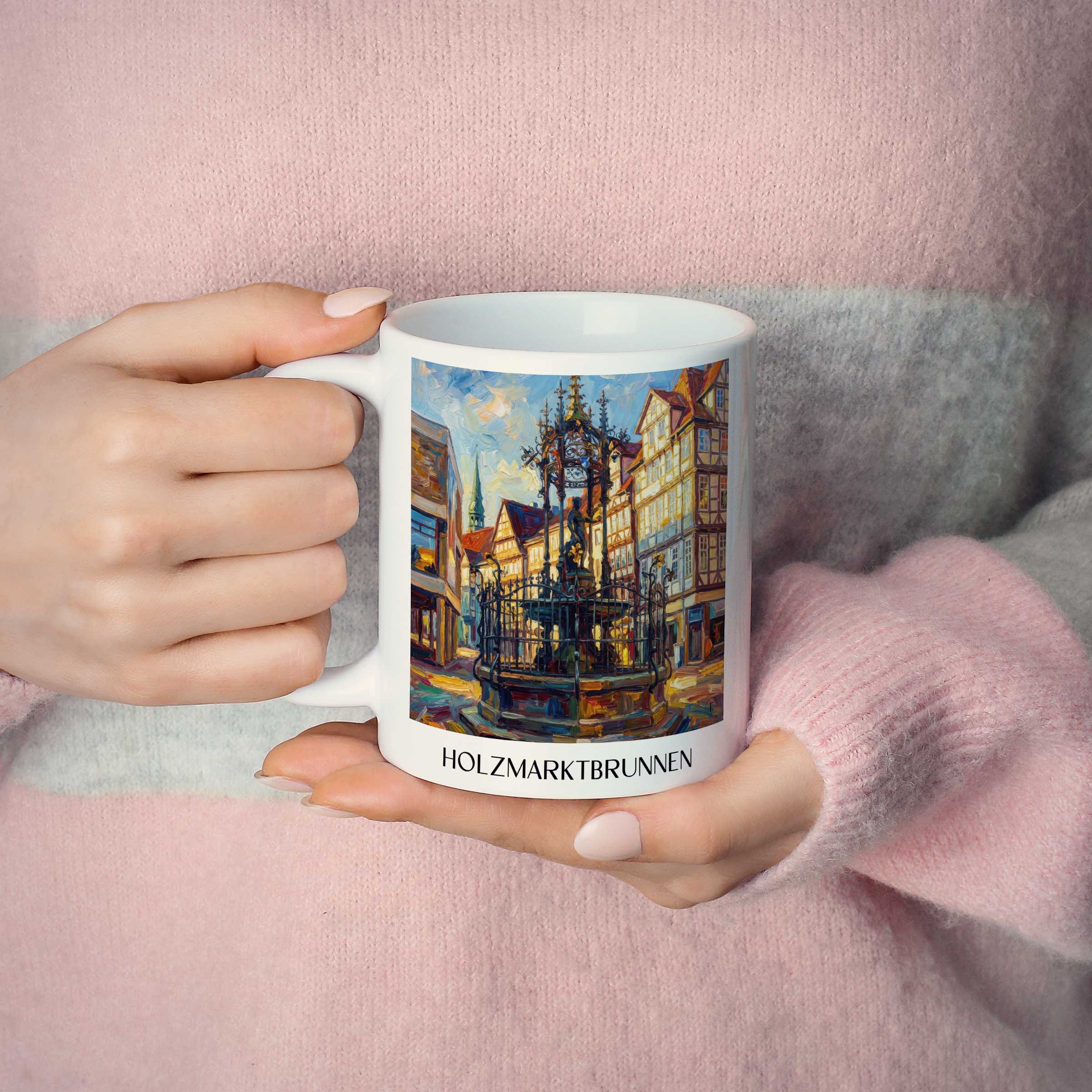 holzmarktbrunnen-hannover-deutschland-kaffeebecher-oil-painting-oelgemaelde
