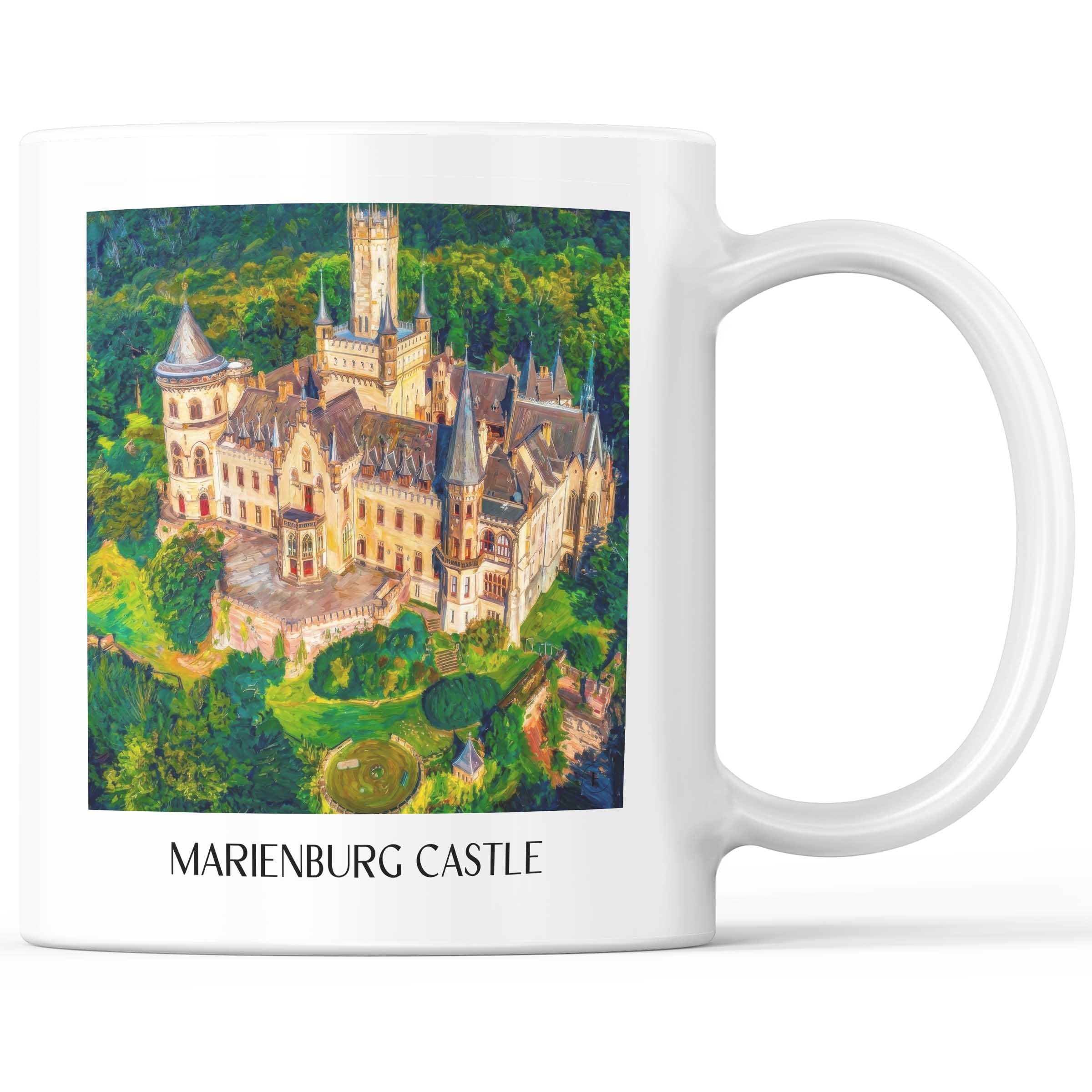 Schloss Marienburg Kaffeebecher - Pattensen - Deutschland Becher - Kaffeetasse im Ölgemälde Stil