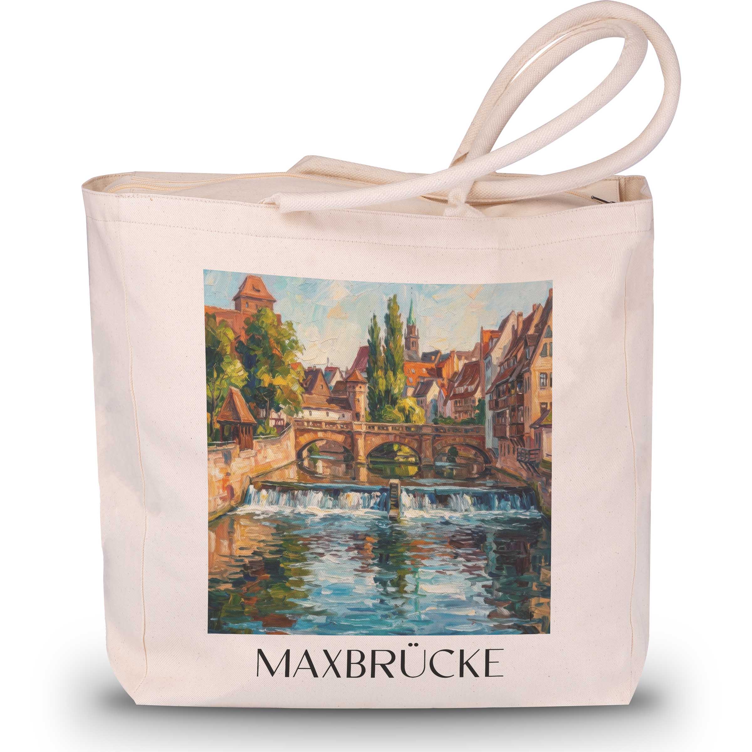 maxbrücke-nürnberg-deutschland-einkaufstasche-oil-painting-oelgemaelde