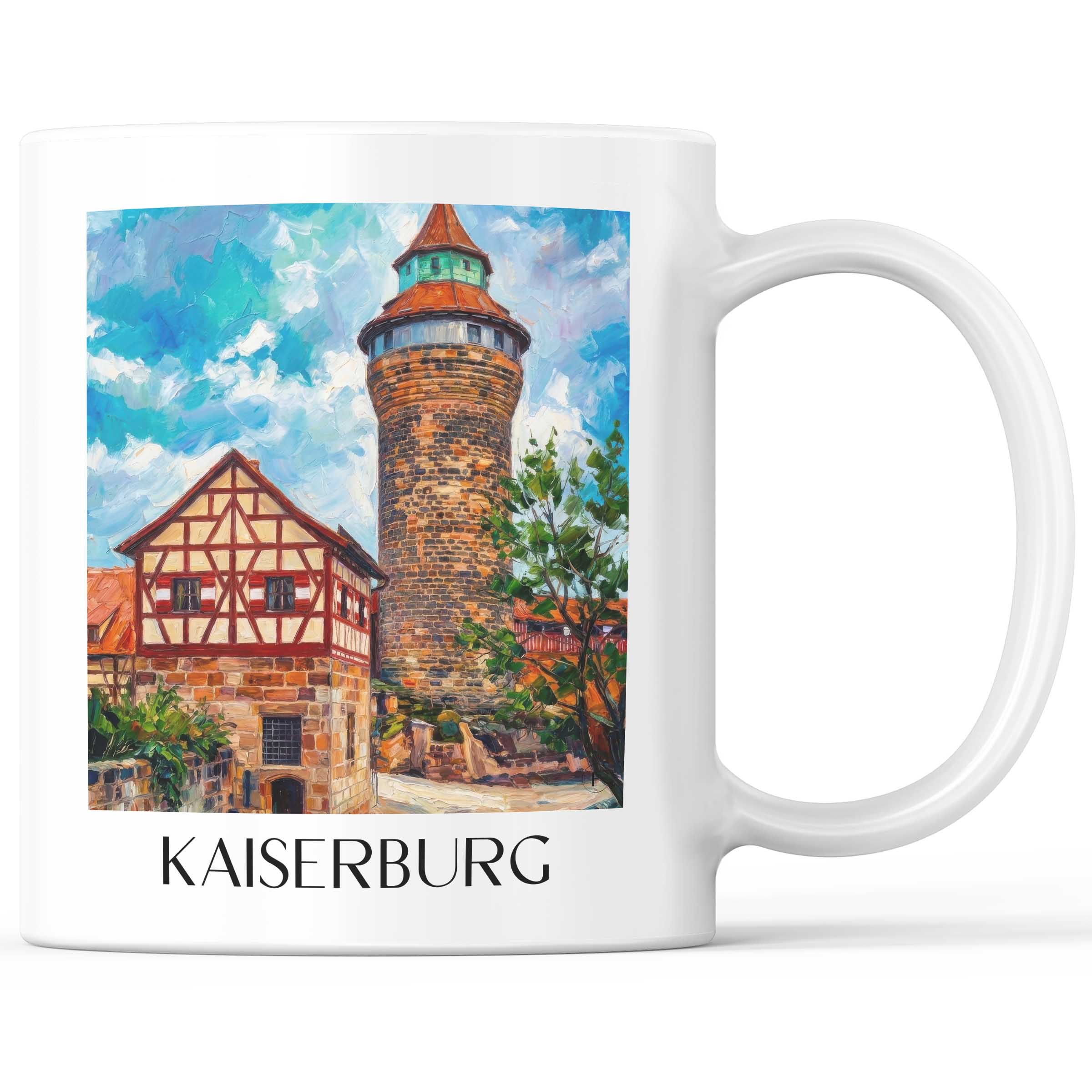 Kaiserburg Kaffeebecher - Nürnberg - Deutschland Becher - Kaffeetasse im Ölgemälde Stil