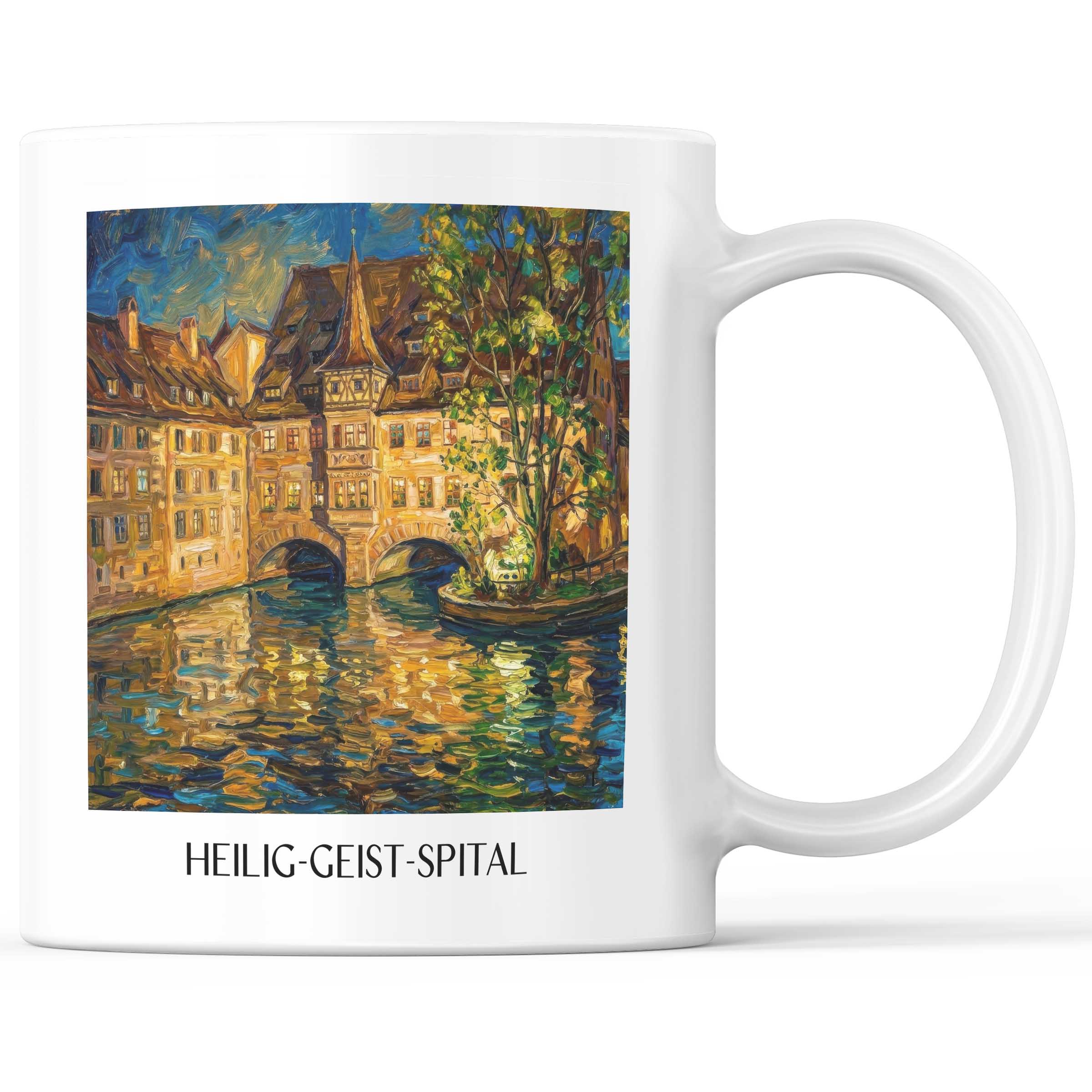 Heilig-Geist-Spital Kaffeebecher - Nürnberg - Deutschland Becher - Kaffeetasse im Ölgemälde Stil