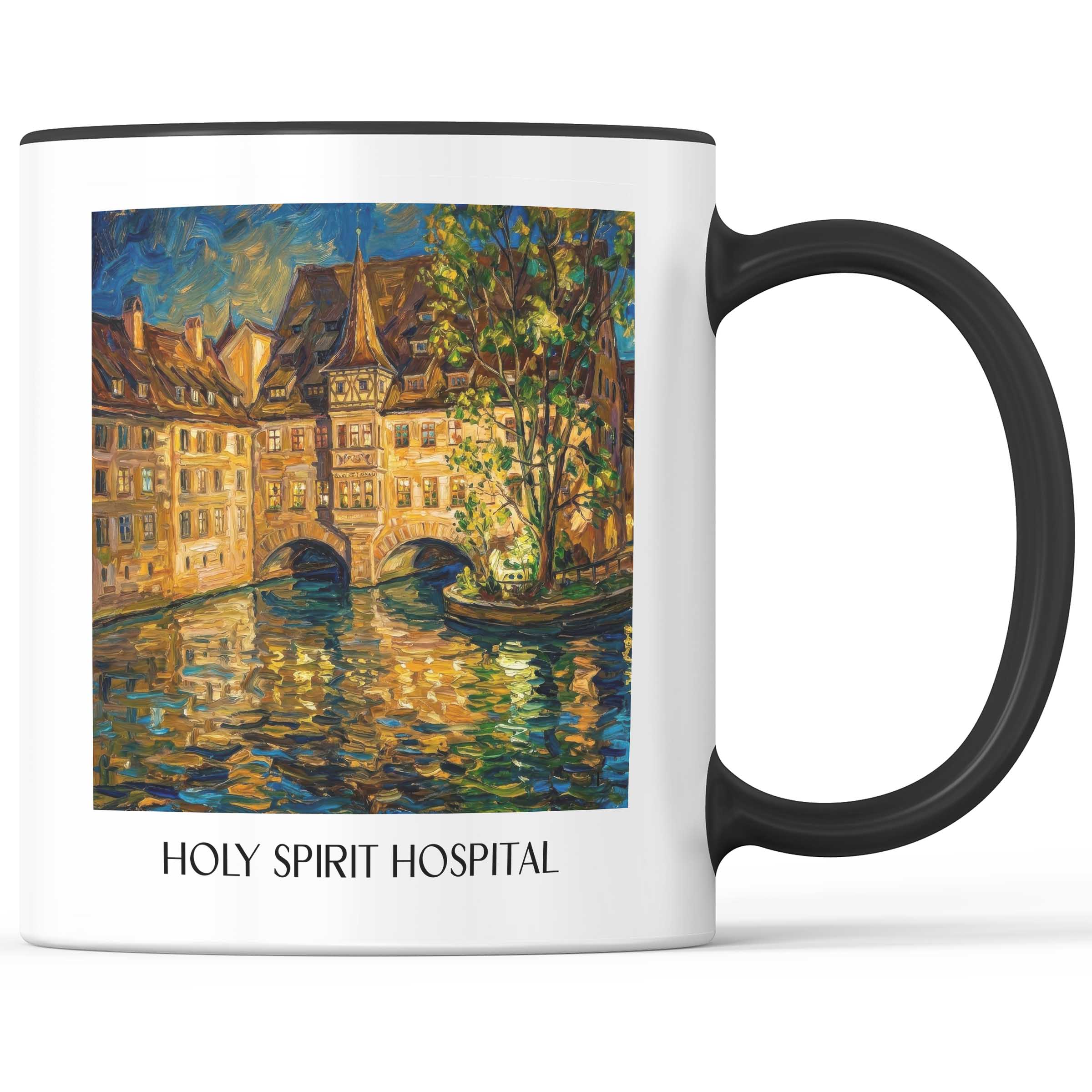 Heilig-Geist-Spital Kaffeebecher - Nürnberg - Deutschland Becher - Kaffeetasse im Ölgemälde Stil